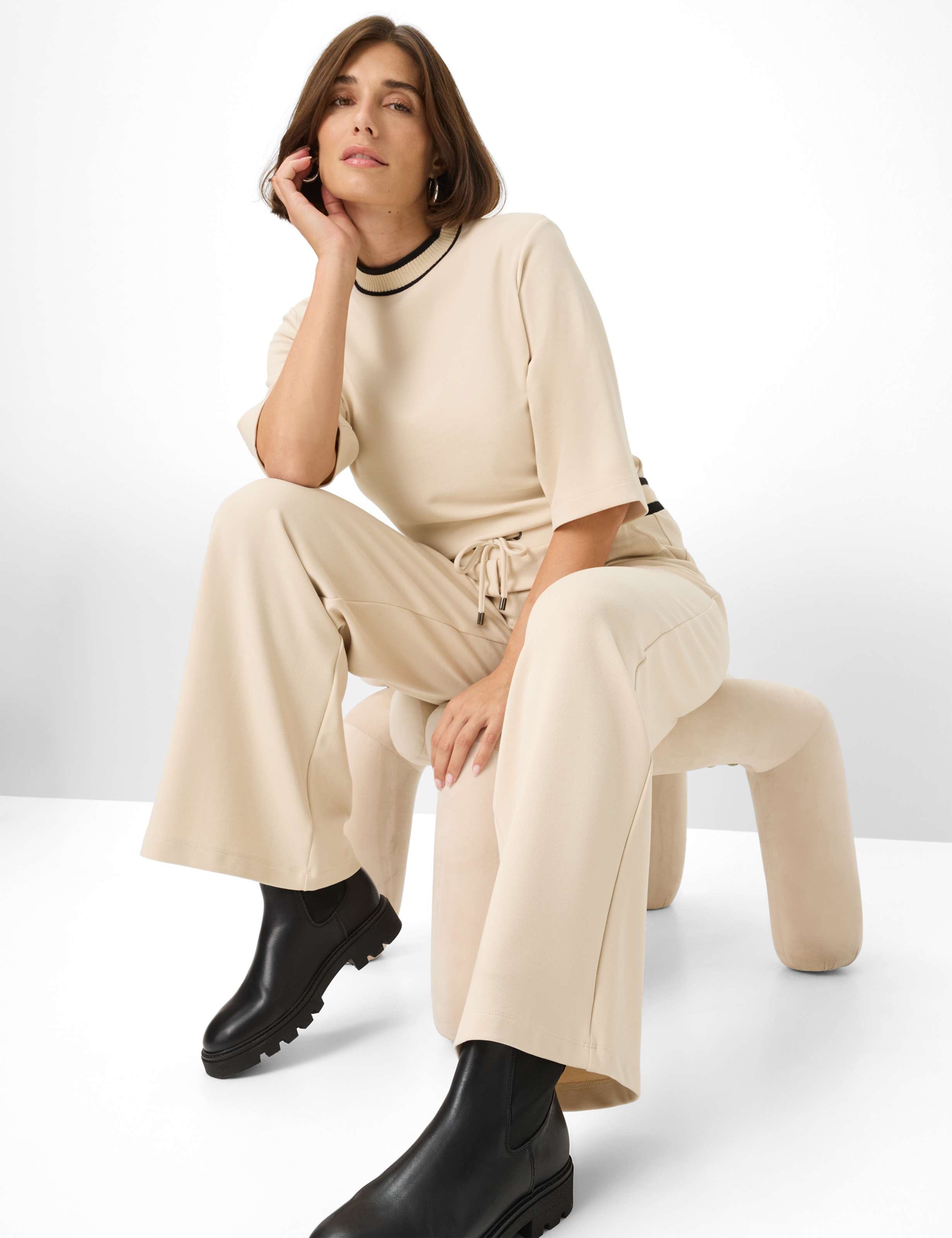 Dames Style MAINE Crème Wit Wide Leg Detail 1