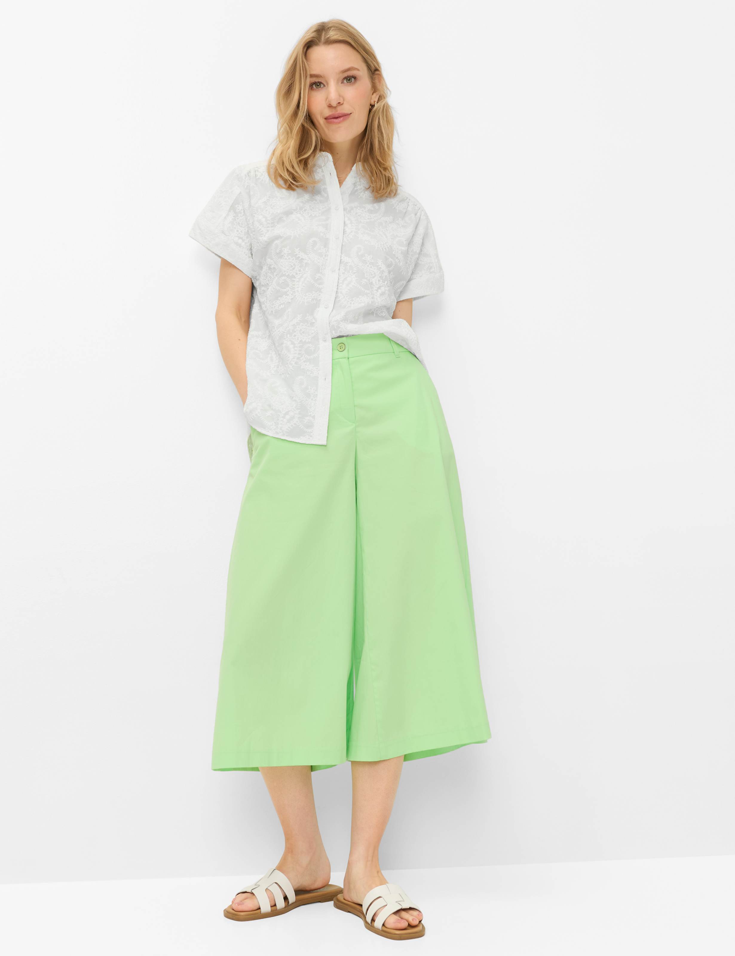 Dames Style MELLI S Licht Groen Wide Leg Model outfit