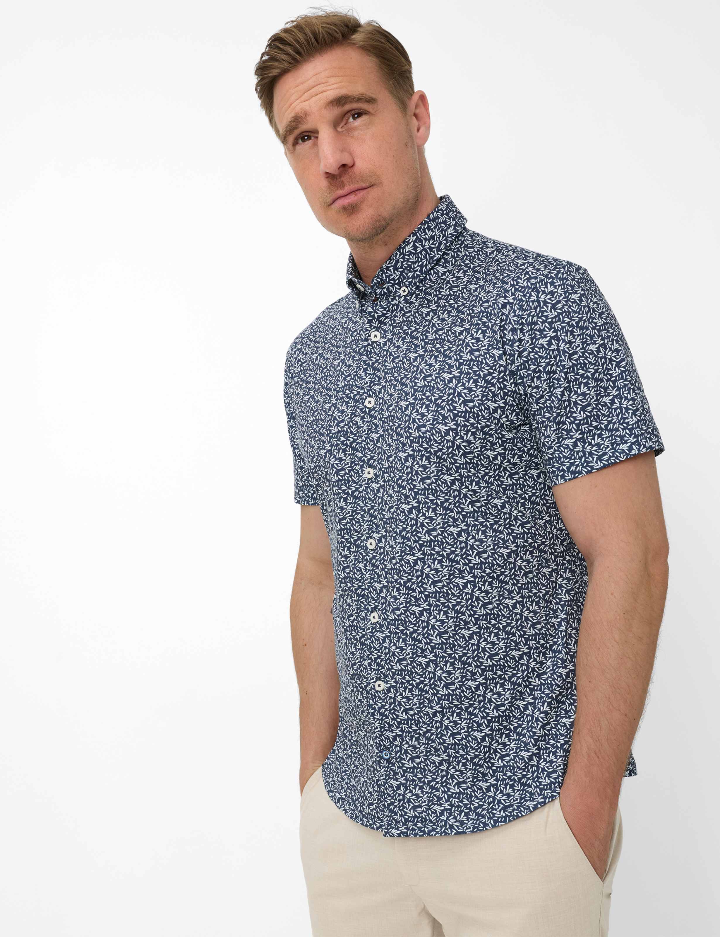 Thumbnail - Brax Herren Hemd Style DAN navy, dunkelblau, Gr. XXXL