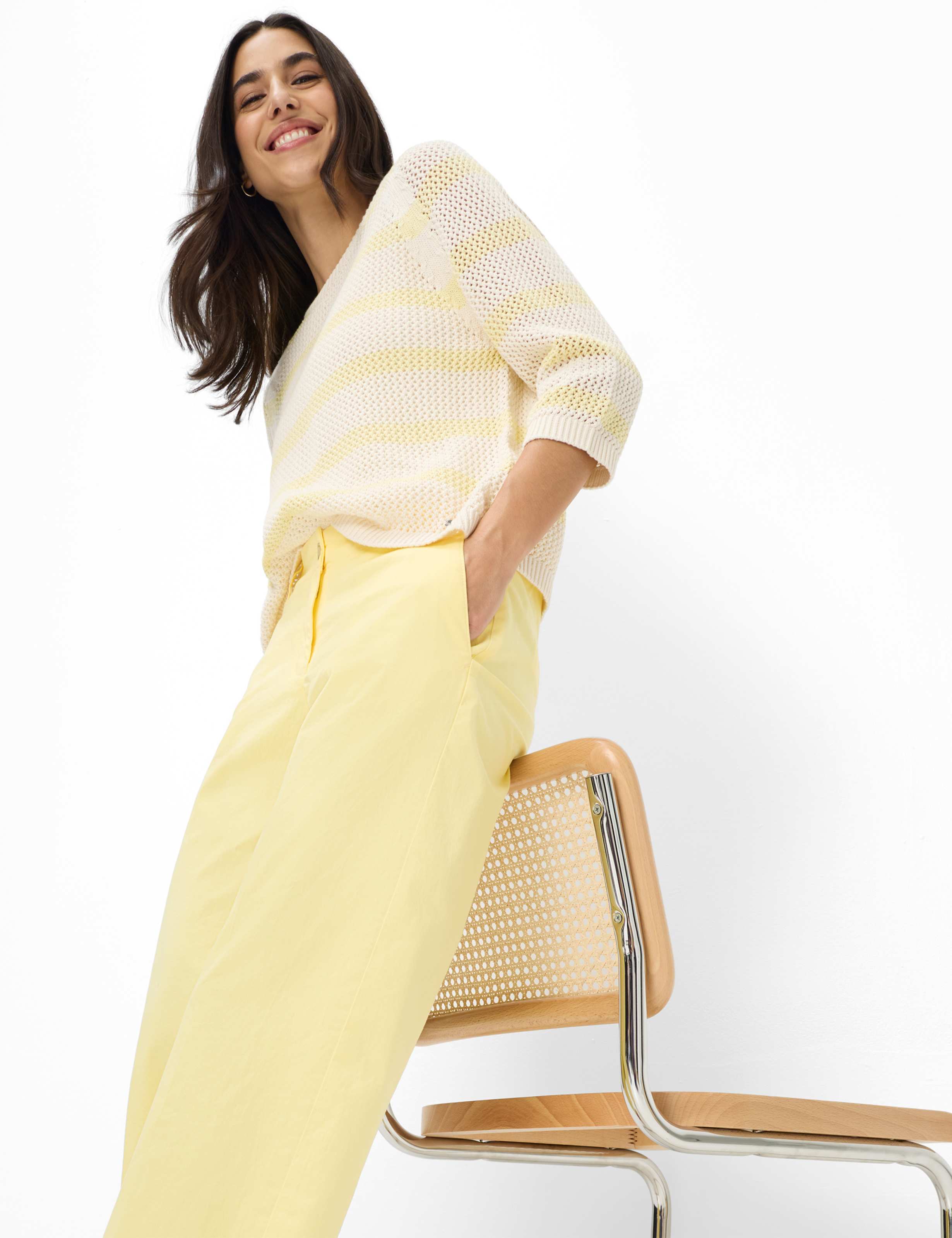 Damen Style MAINE S Hellgelb Wide Leg Detail 1