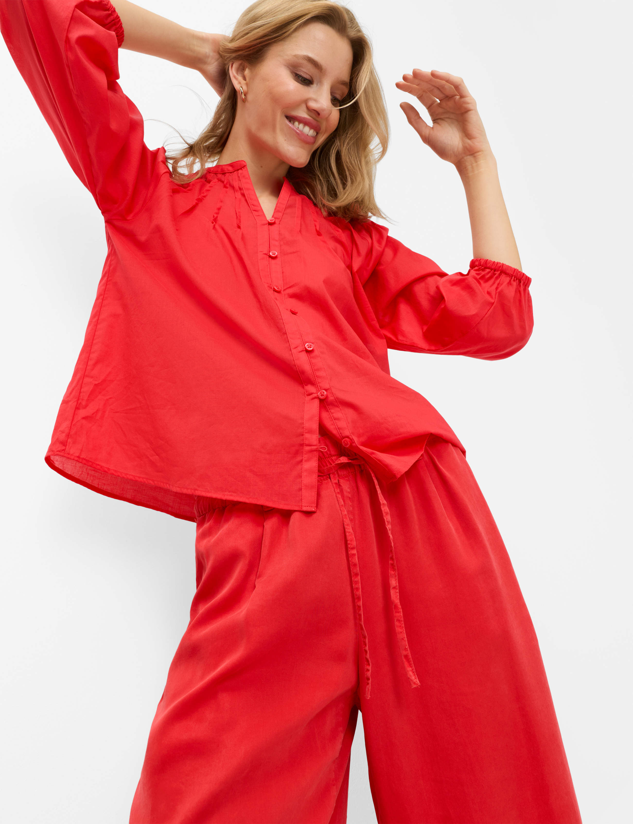 Femme Style MAINE S Rouge Wide Leg Détail 1