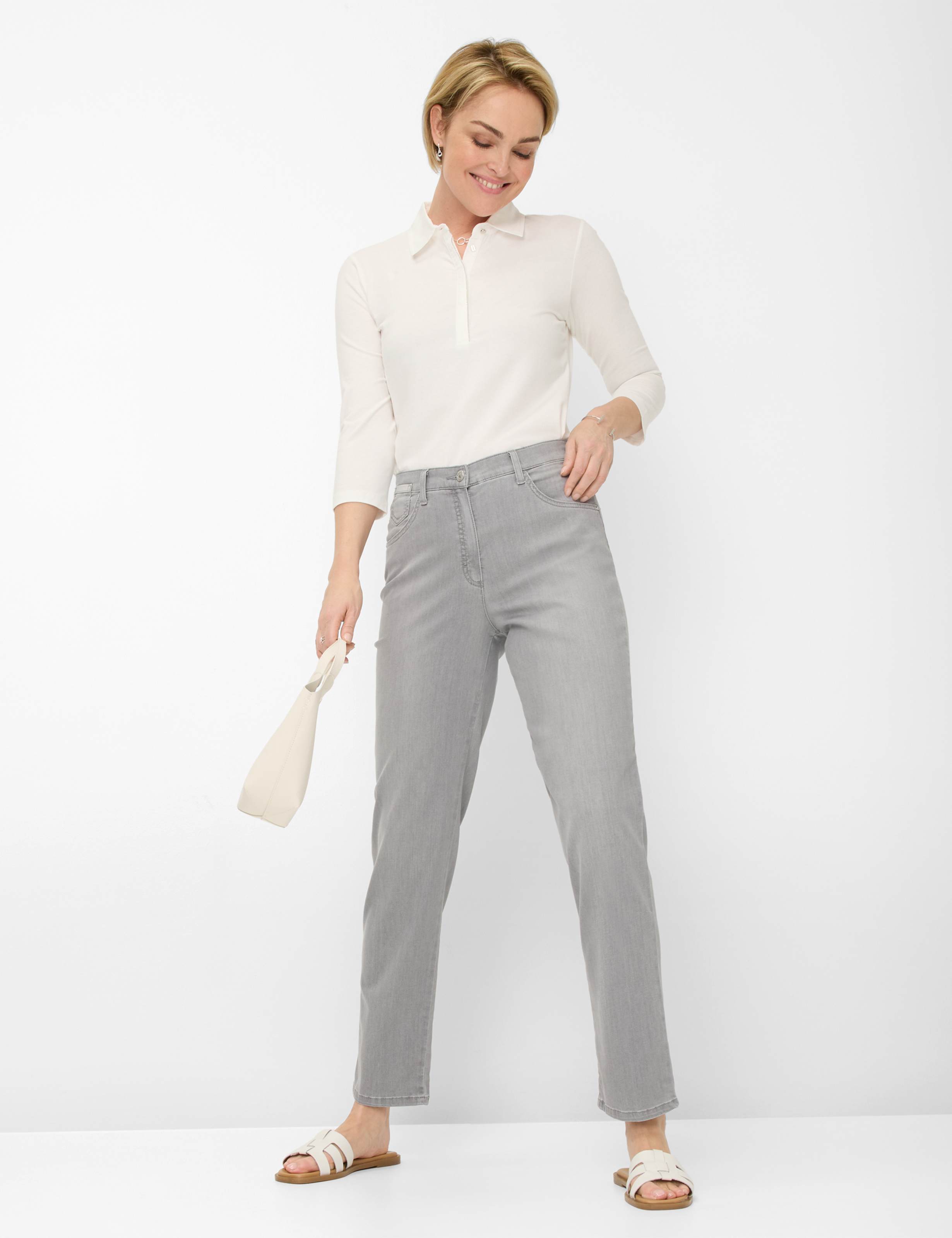 Damen Style CORRY Denim Grau Comfort Plus Fit Model Outfit