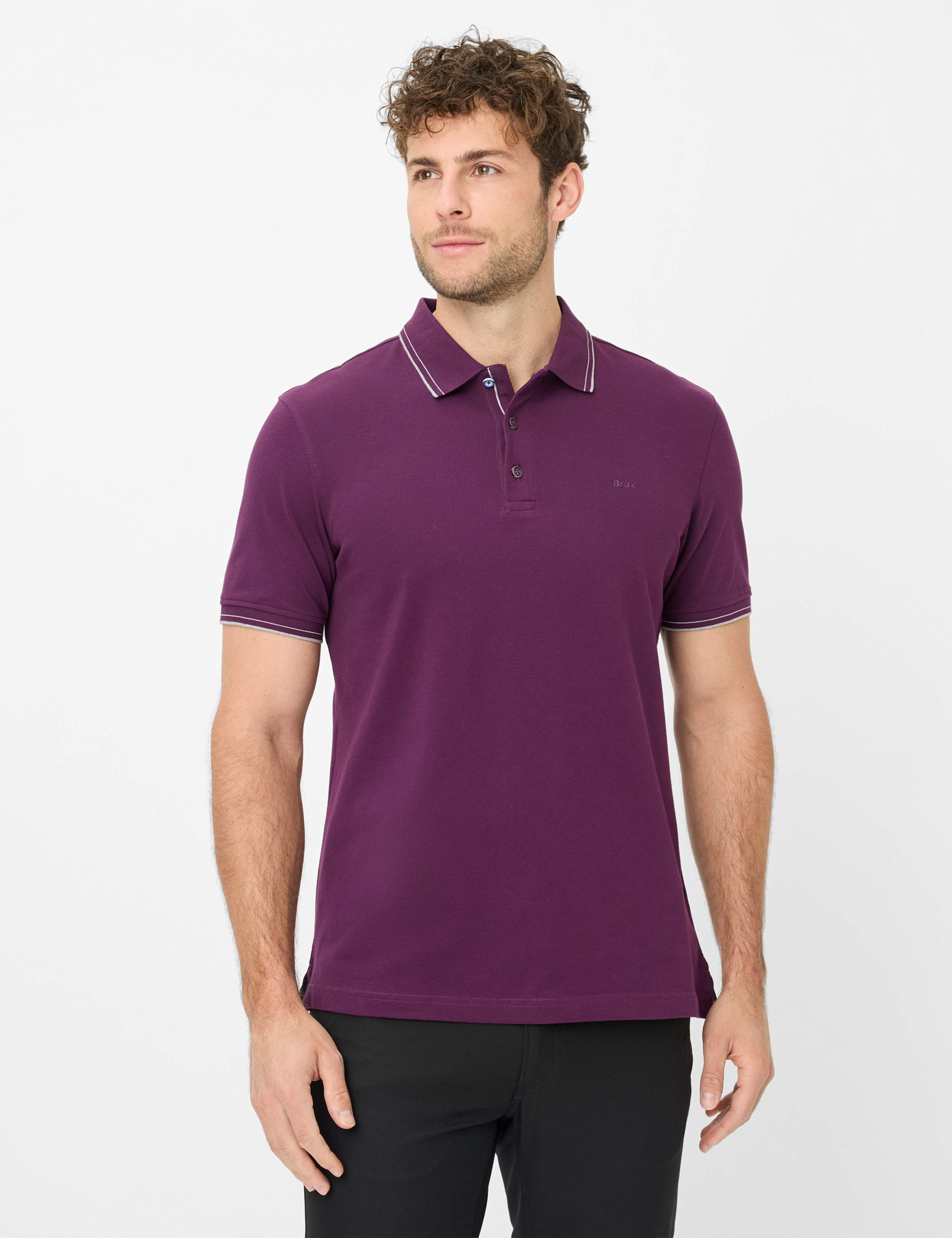Thumbnail - Brax Herren Polo Style PETE blackberry, dunkles lila, Gr. XXL
