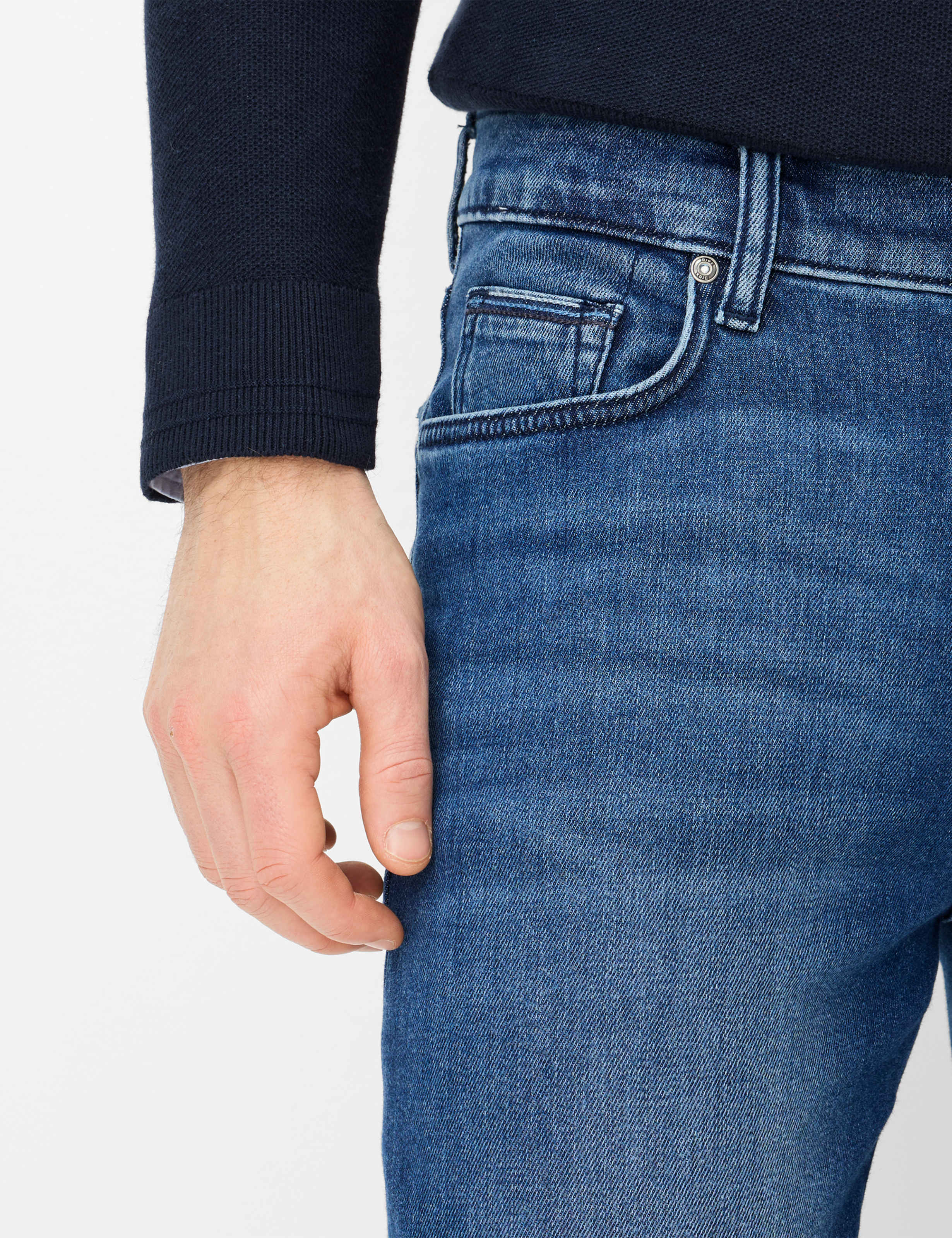 Heren Style CLINT Blauw Straight Fit Detail 2