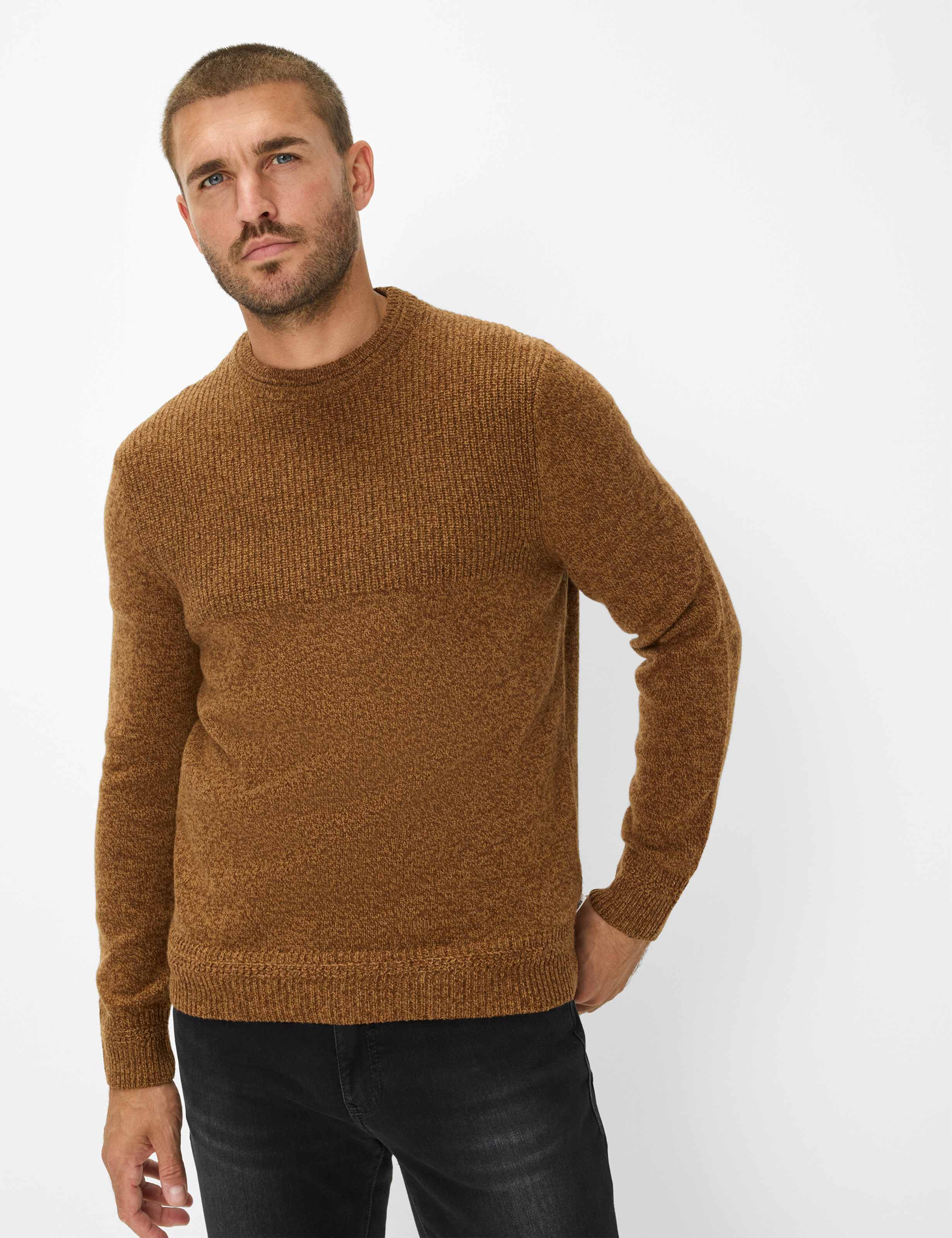 Thumbnail - Brax Herren Strickpullover Style RICK toffee, braun, Gr. M