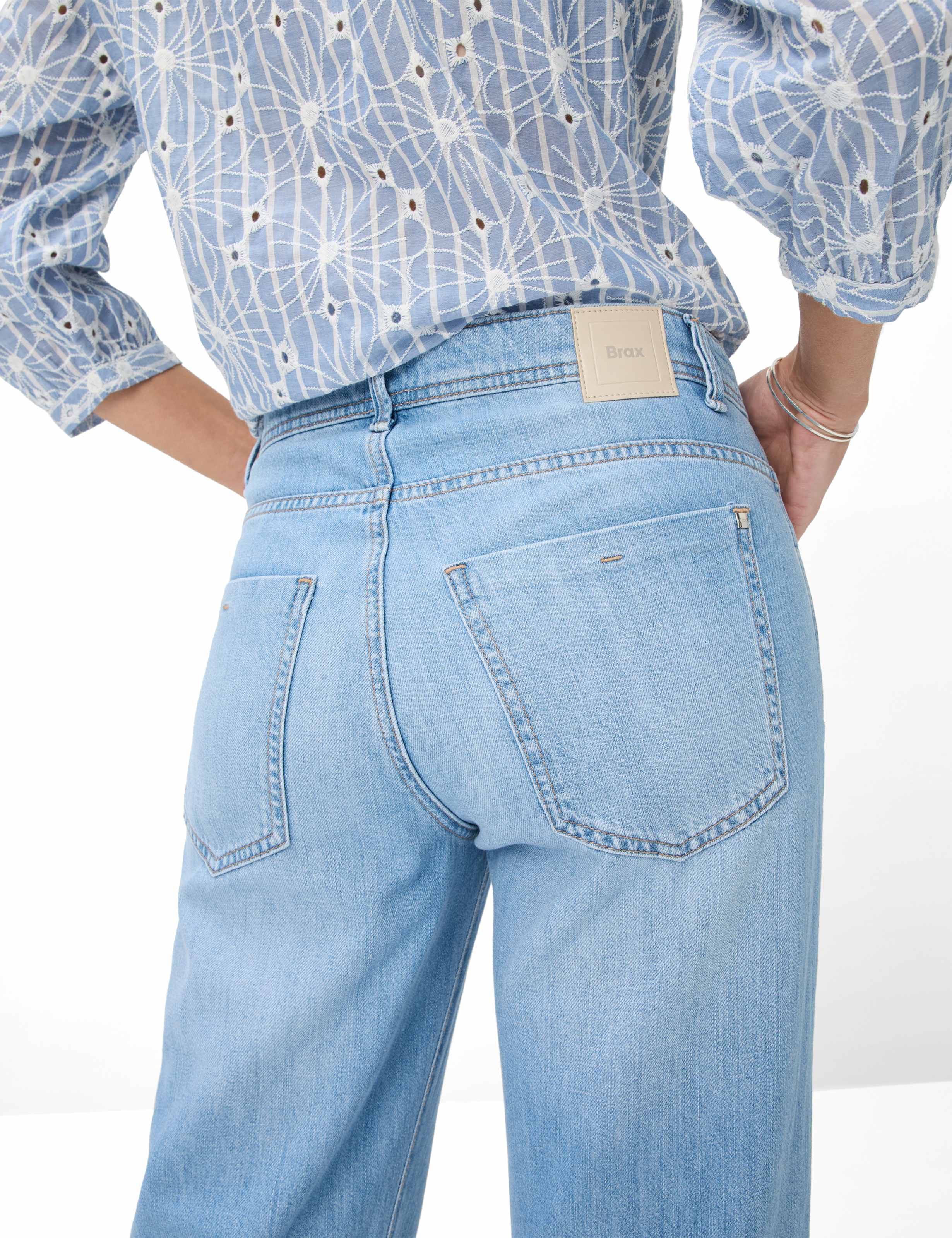 Damen Style MAINE Denim Hellblau Wide Leg Detail 2