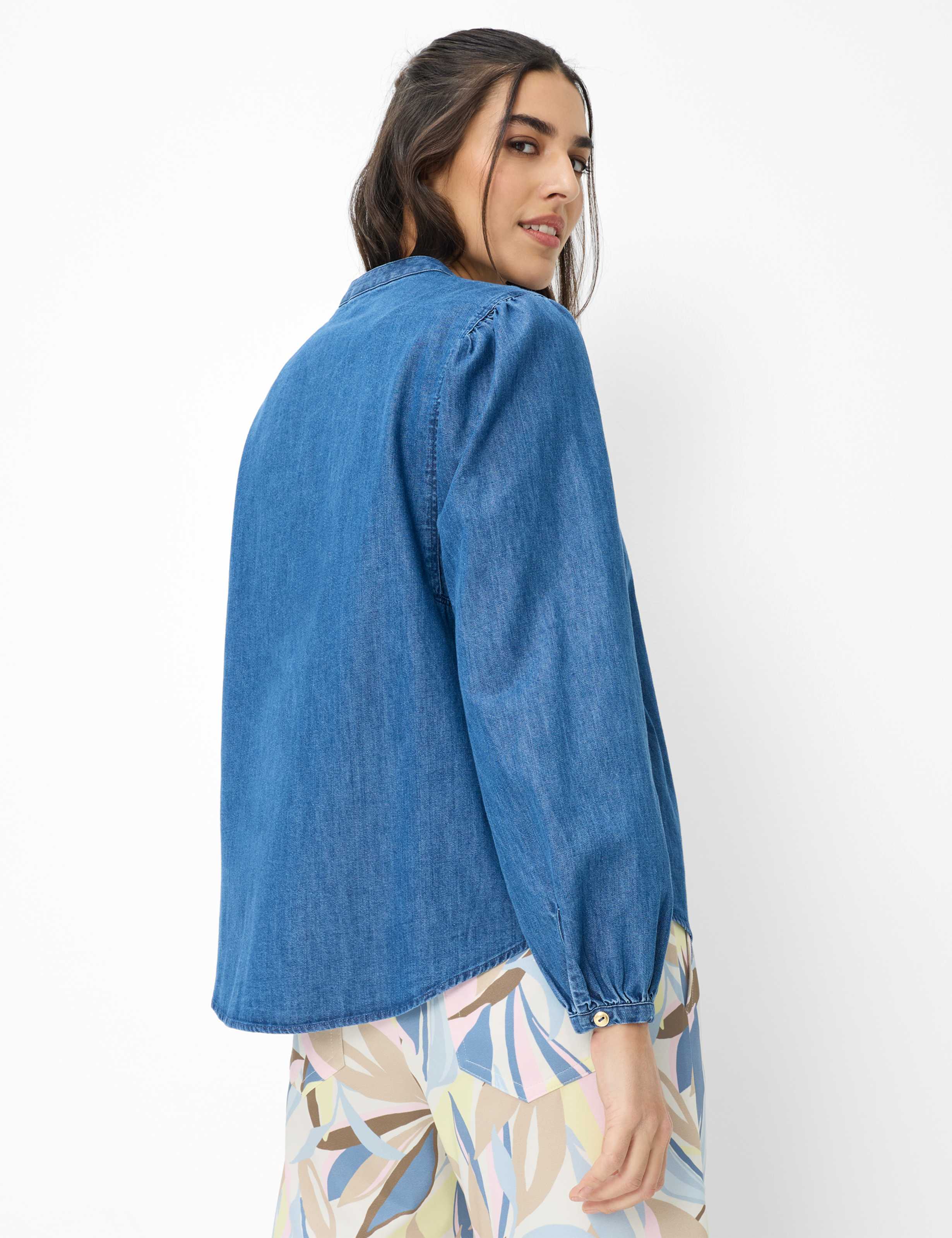 Thumbnail - Brax Damen Bluse Style VALERIA indigo mood, denim blau, Gr. 42