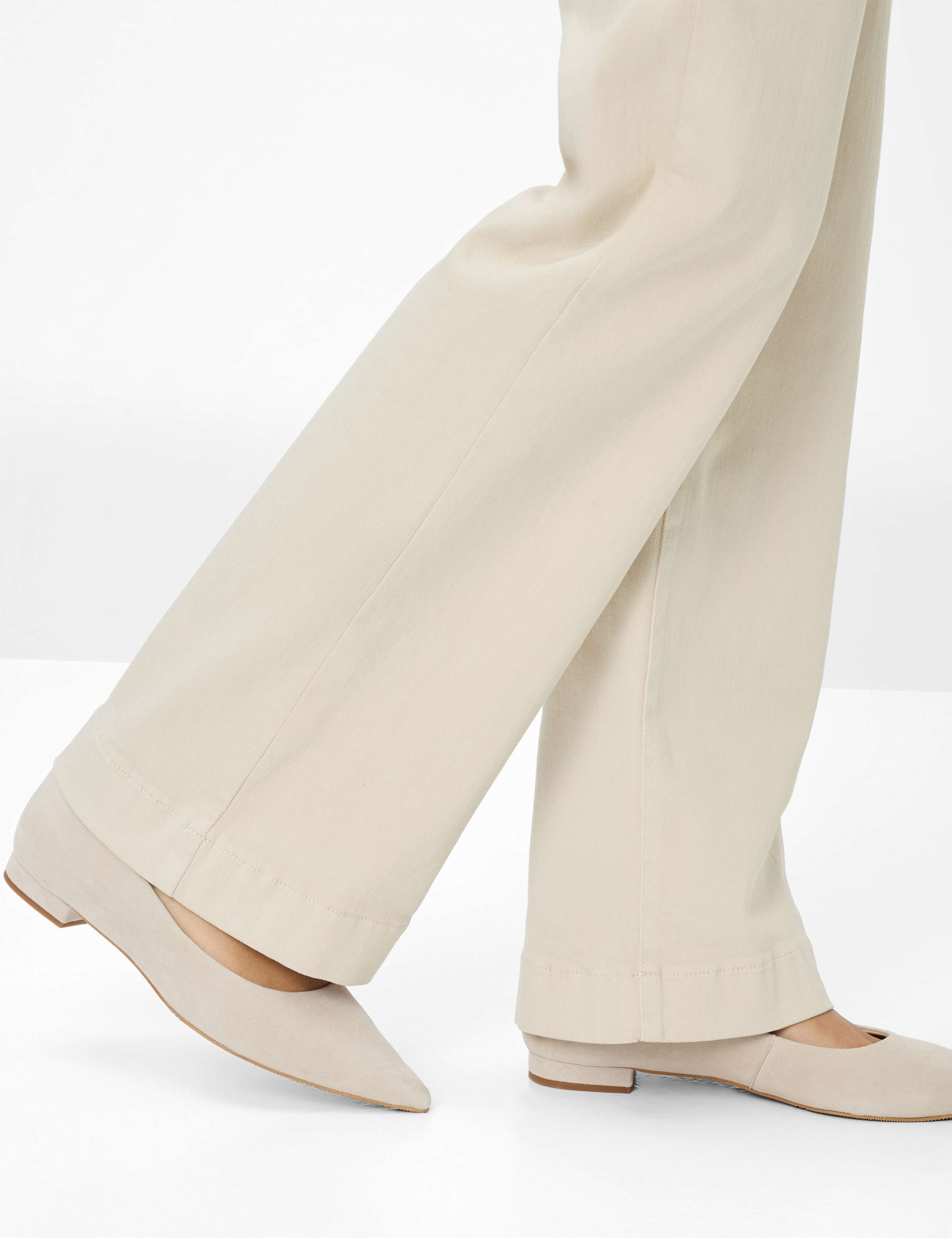 Damen Style MAINE Denim Hellbeige Wide Leg Detail 2