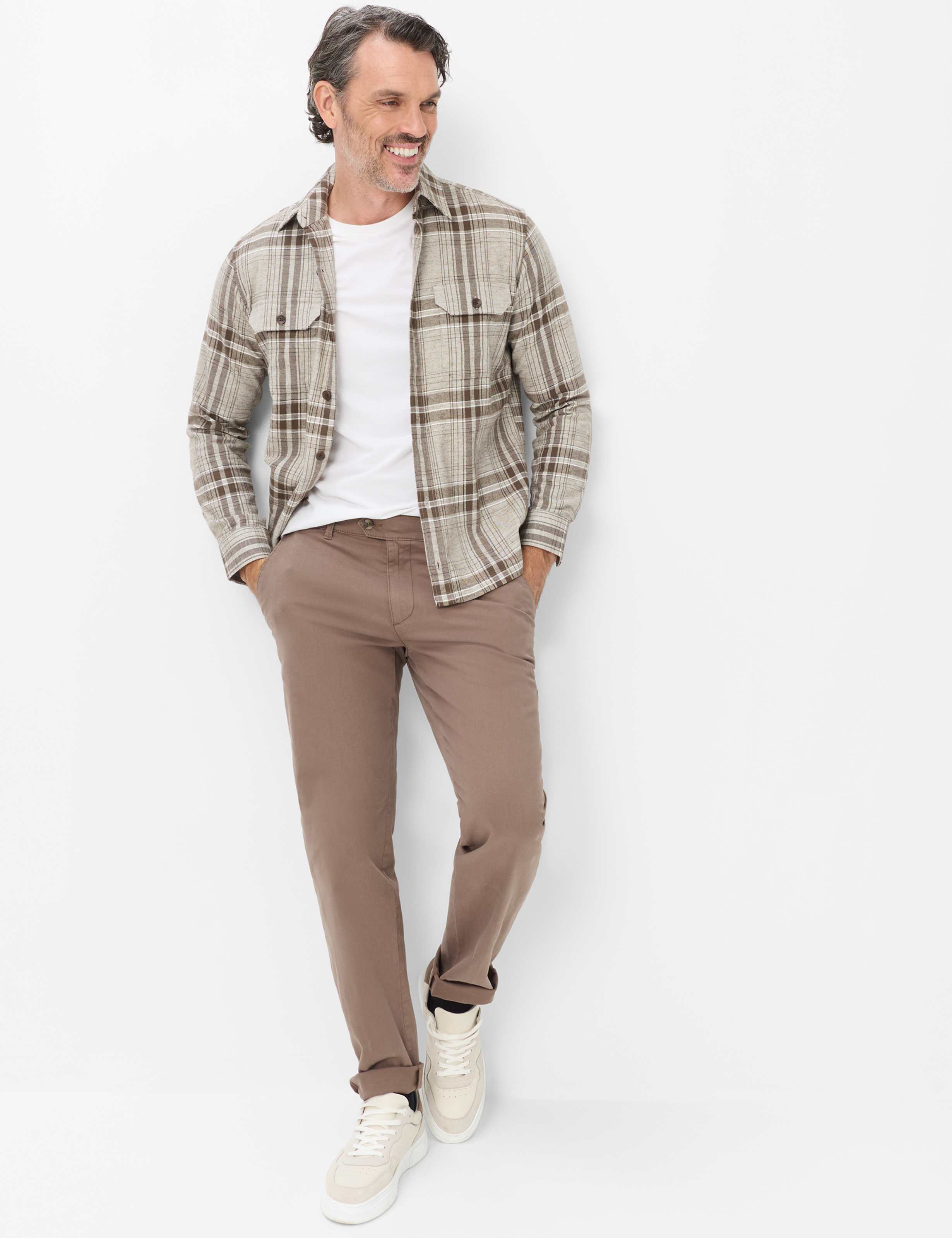 Heren Style JIM Bruin Regular Fit Model outfit