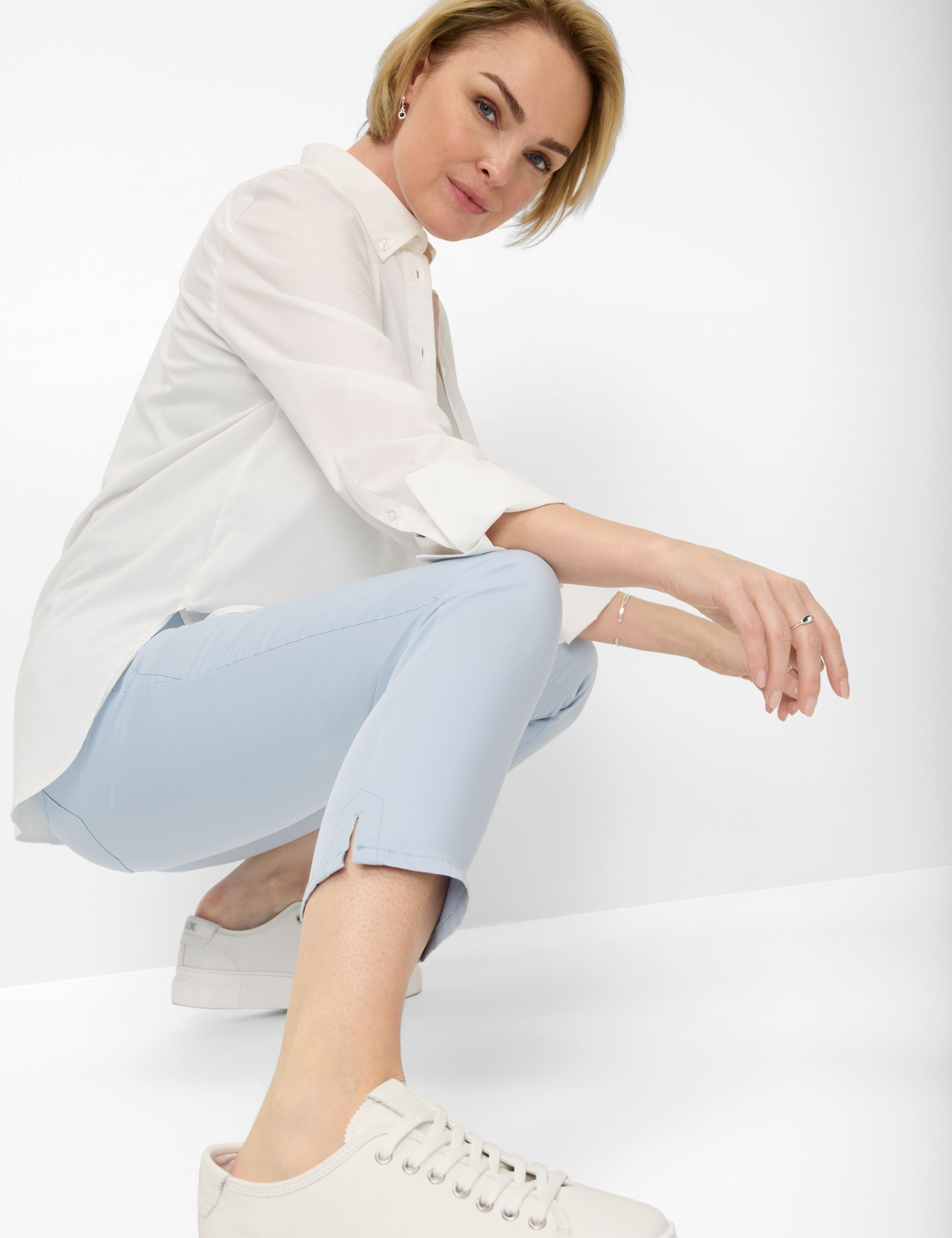 Damen Style LAVINA ZIP 6/8 Hellblau Super Slim Fit Detail 1