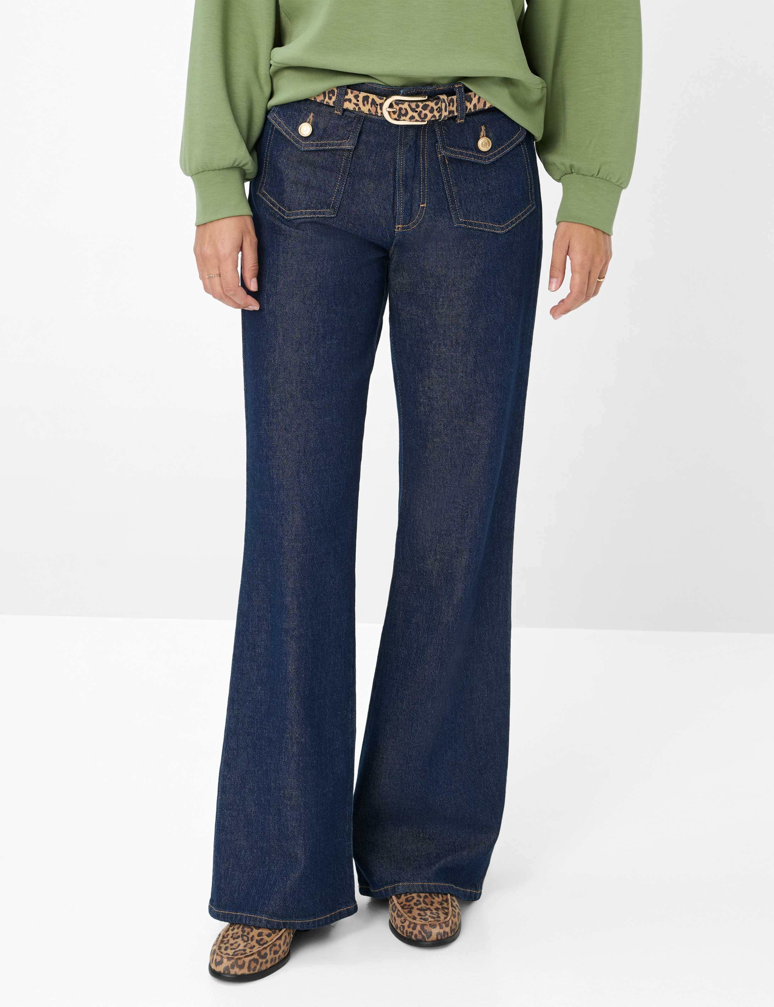 Thumbnail - Brax Damen Palazzohose Style MAINE CLEAN DARK BLUE, denim dunkelblau, Gr. 38K