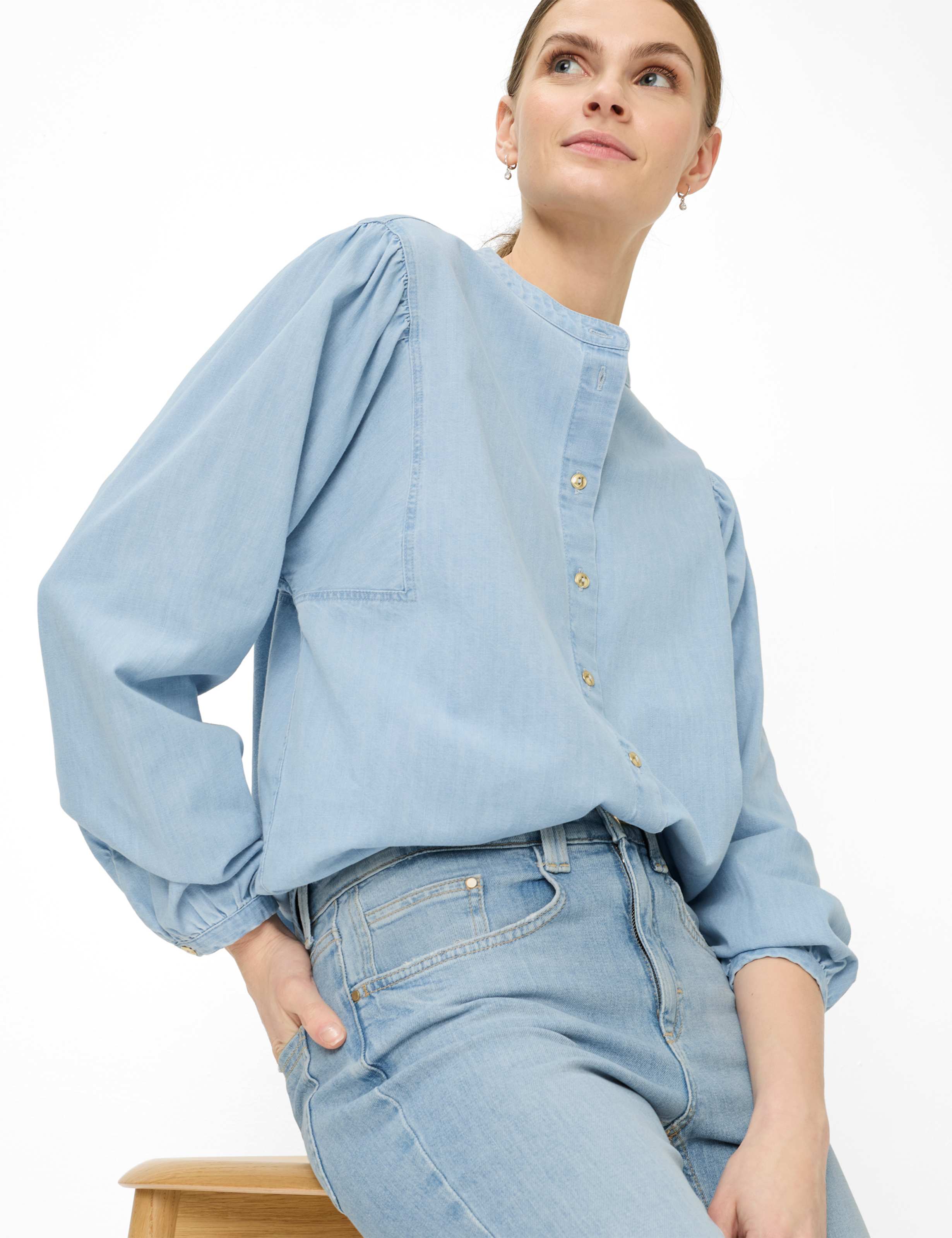 Dame Style VALERIA Denim Lysblå  Detalje 1