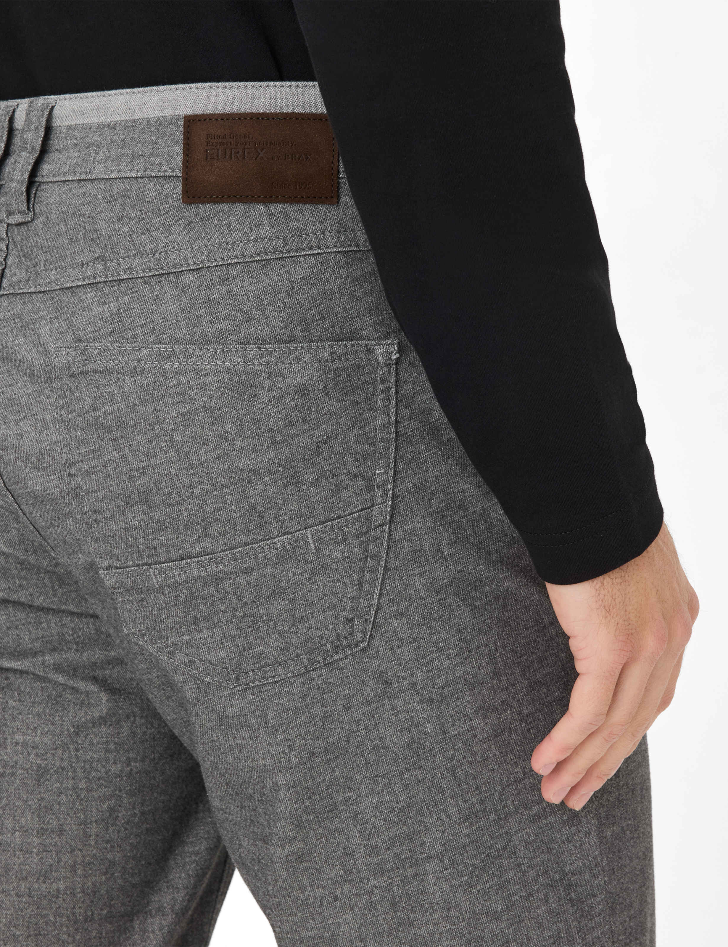 Heren Style LUKE Mediumgrijs Modern Fit Detail 2