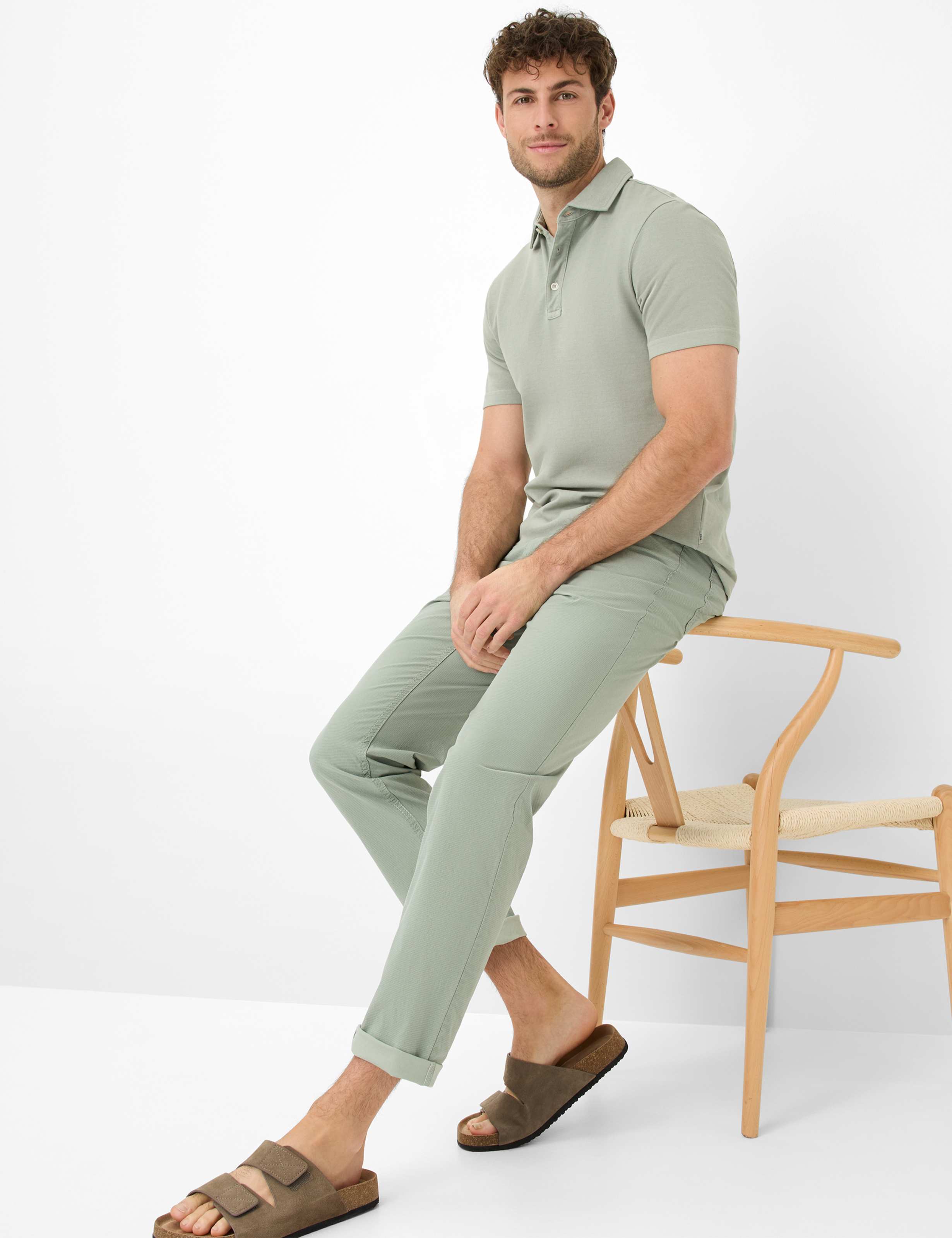 Herren Style COOPER Hellgrün Regular Fit Detail 1
