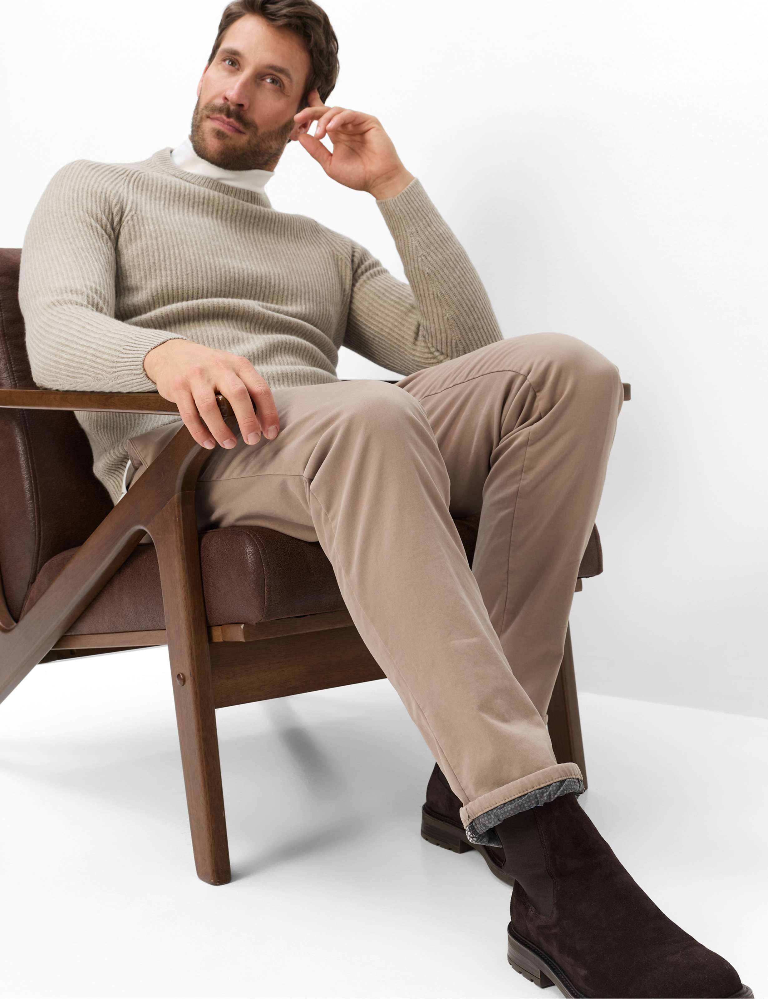 Men Style FABIO TT Light Brown Modern Fit Detail 1