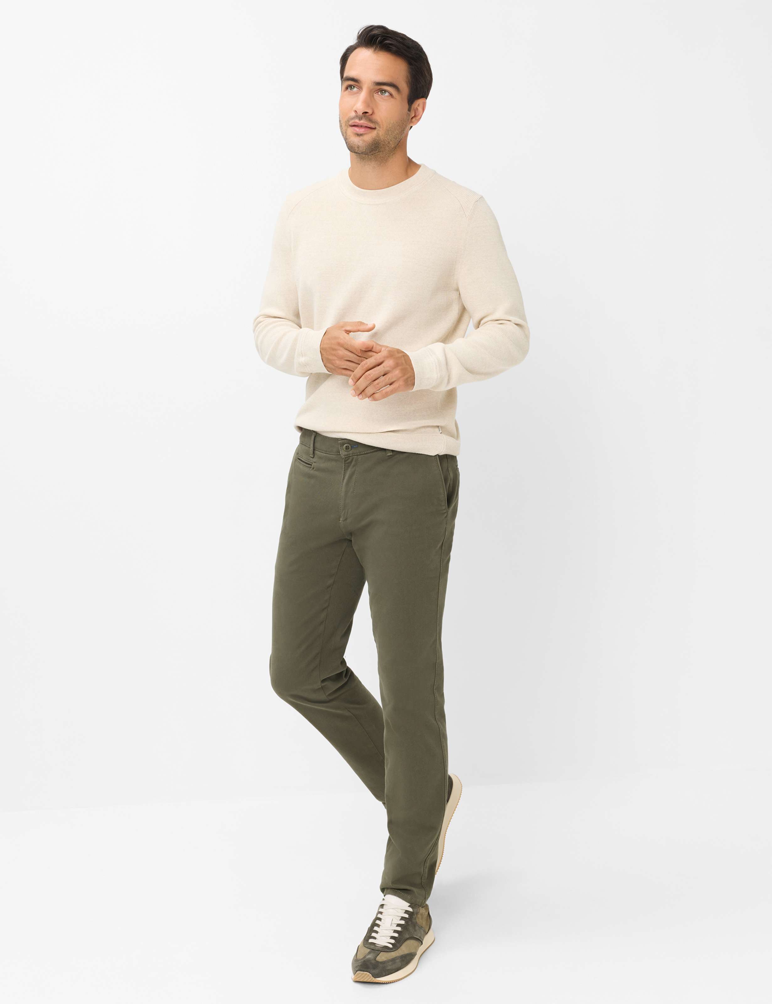 Men Style FABIO IN Green - Olive Modern Fit Model Outfit