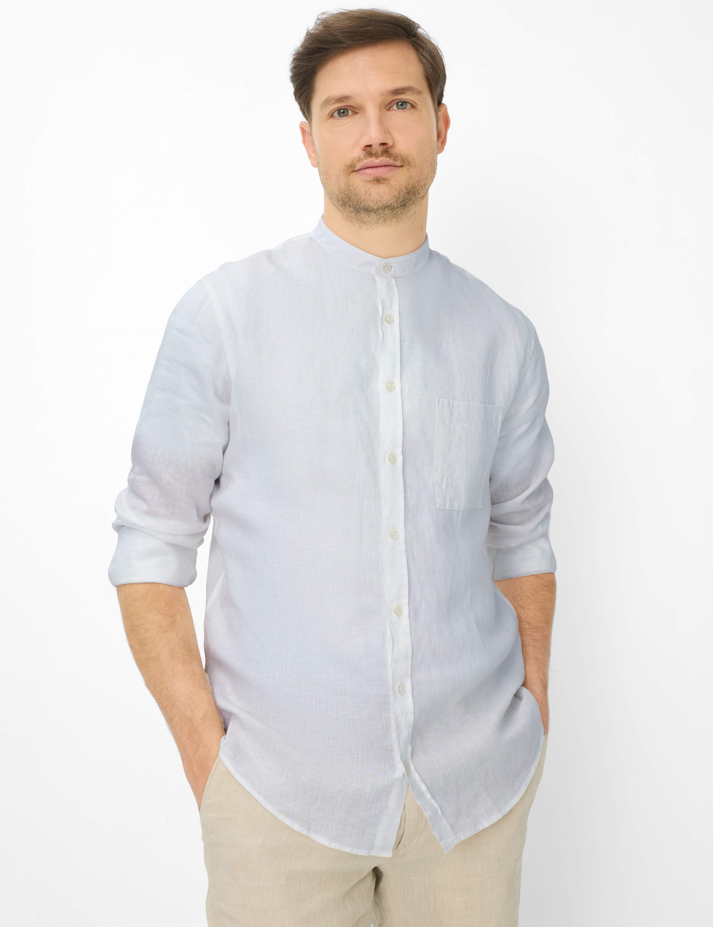 Thumbnail - Brax Herren Hemd Style LARS white, weiß, Gr. XS