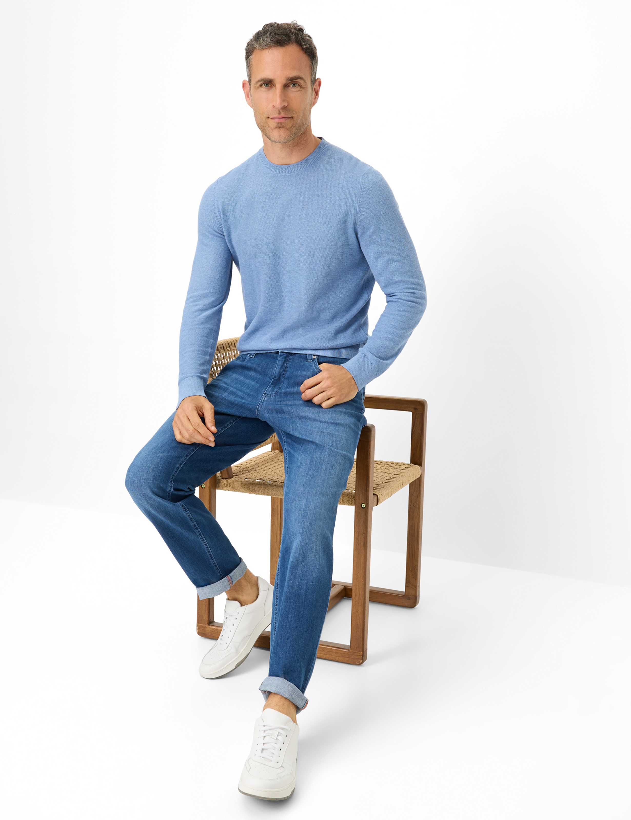 Herren Style LASSE Denim Blau Regular Fit Detail 1