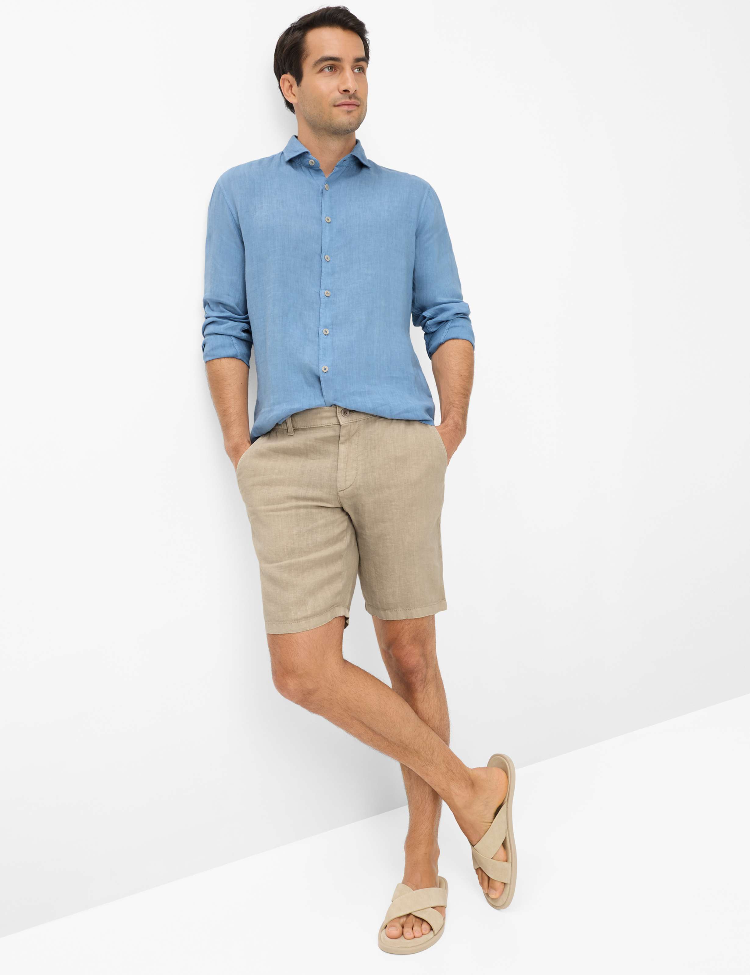 Homme Style BALU Marron Clair Modern Fit Tenue du mannequin