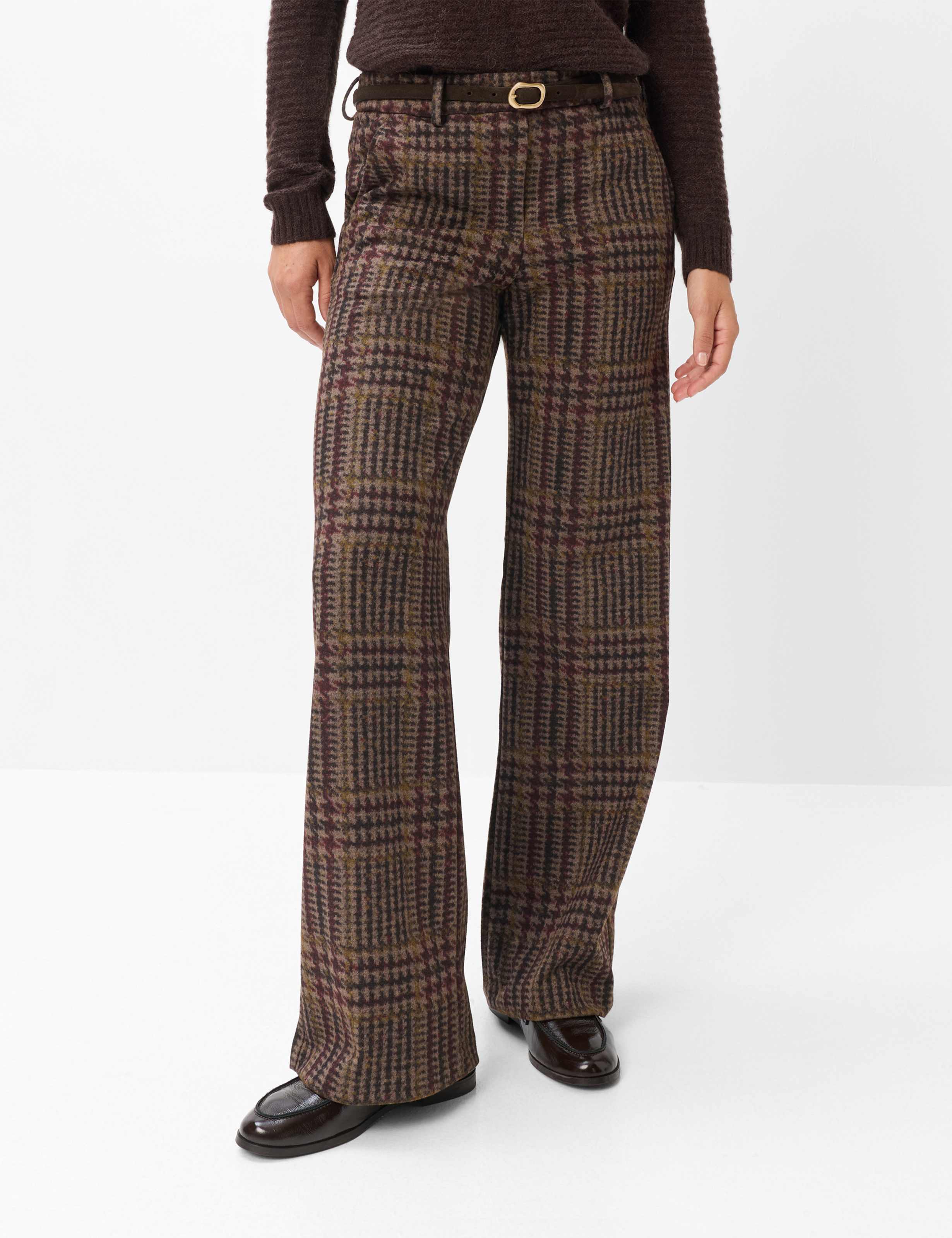 Brax Dames Palazzobroek  Style MAINE BRUNETTE, donkerbruin, maat 40K