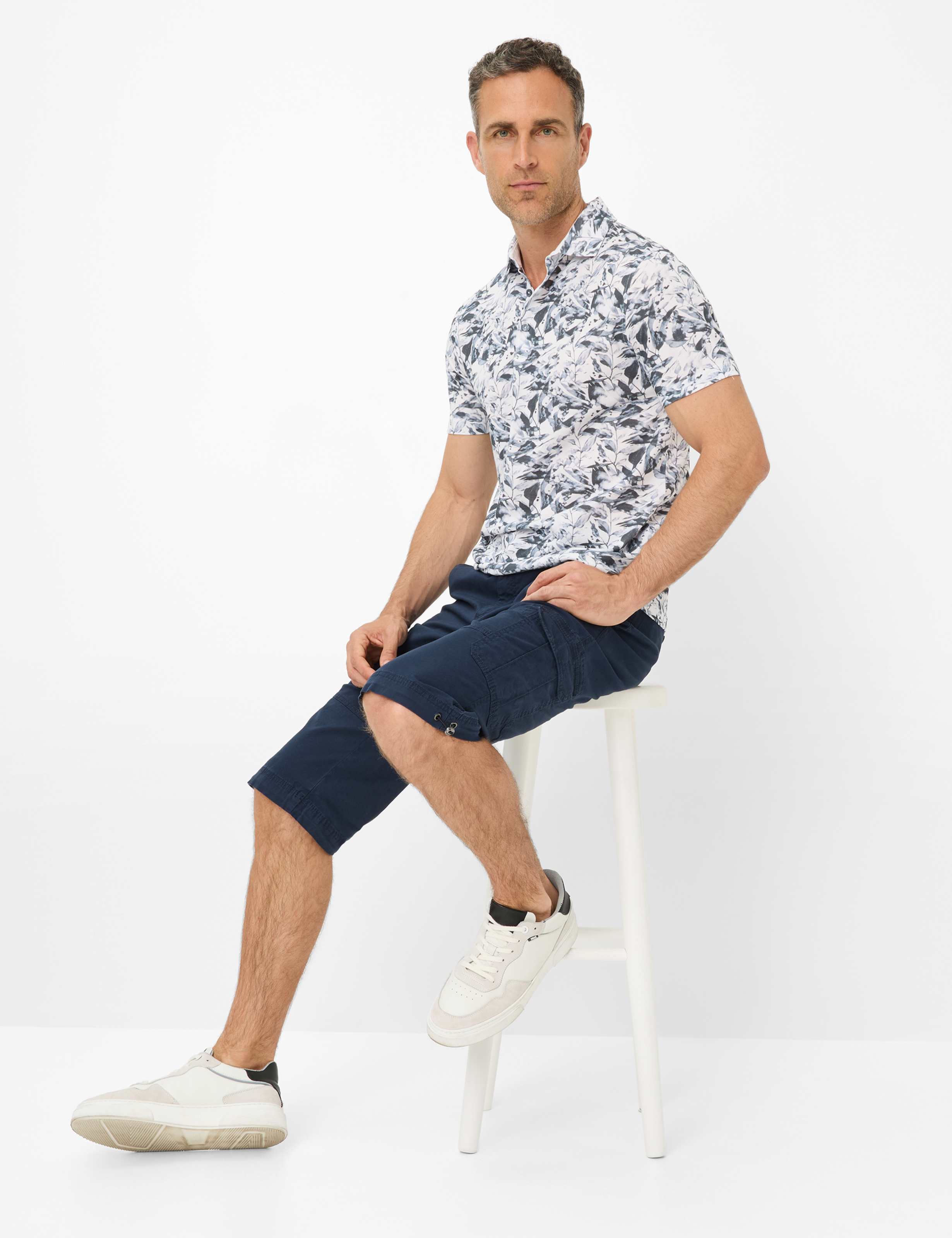 Homme Style BILL Bleu Foncé Regular Fit Détail 1