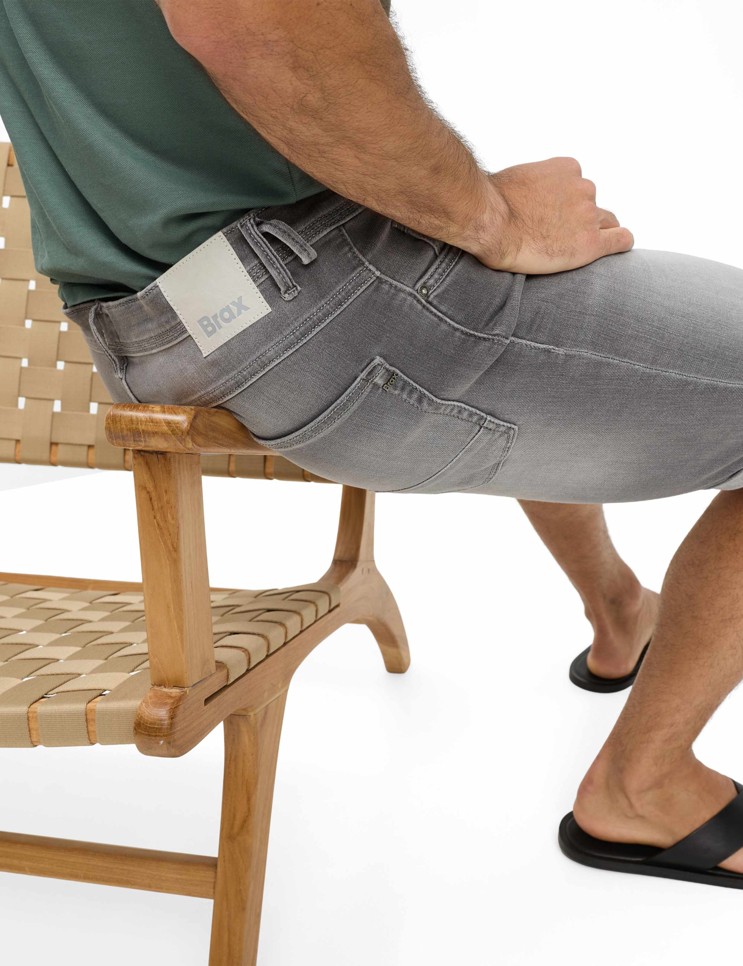 Homme Style CHRIS B Denim Gris Moyen Slim Fit Détail 1