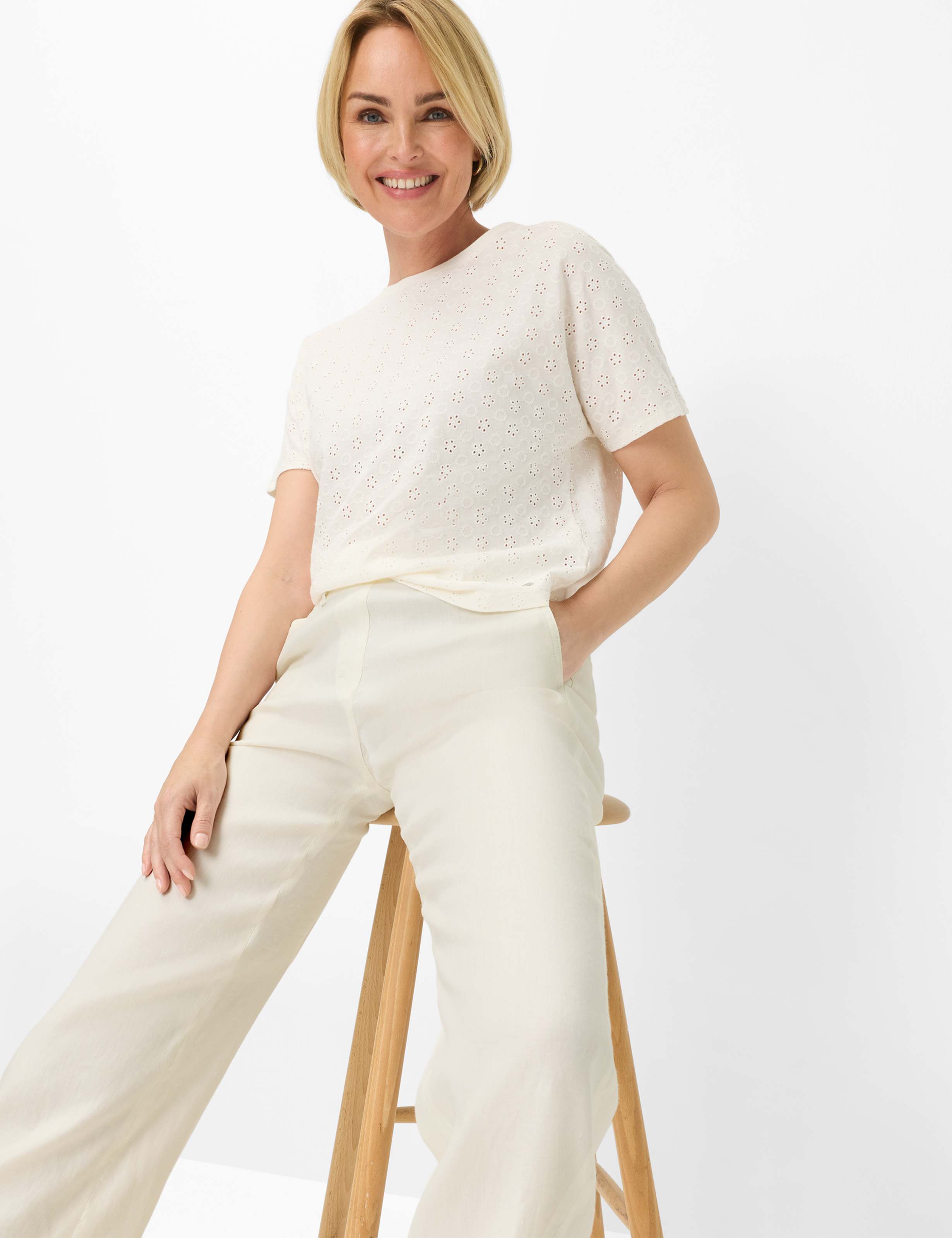 Damen Style PAM CULOTTE Cremeweiß Slim Fit Detail 1