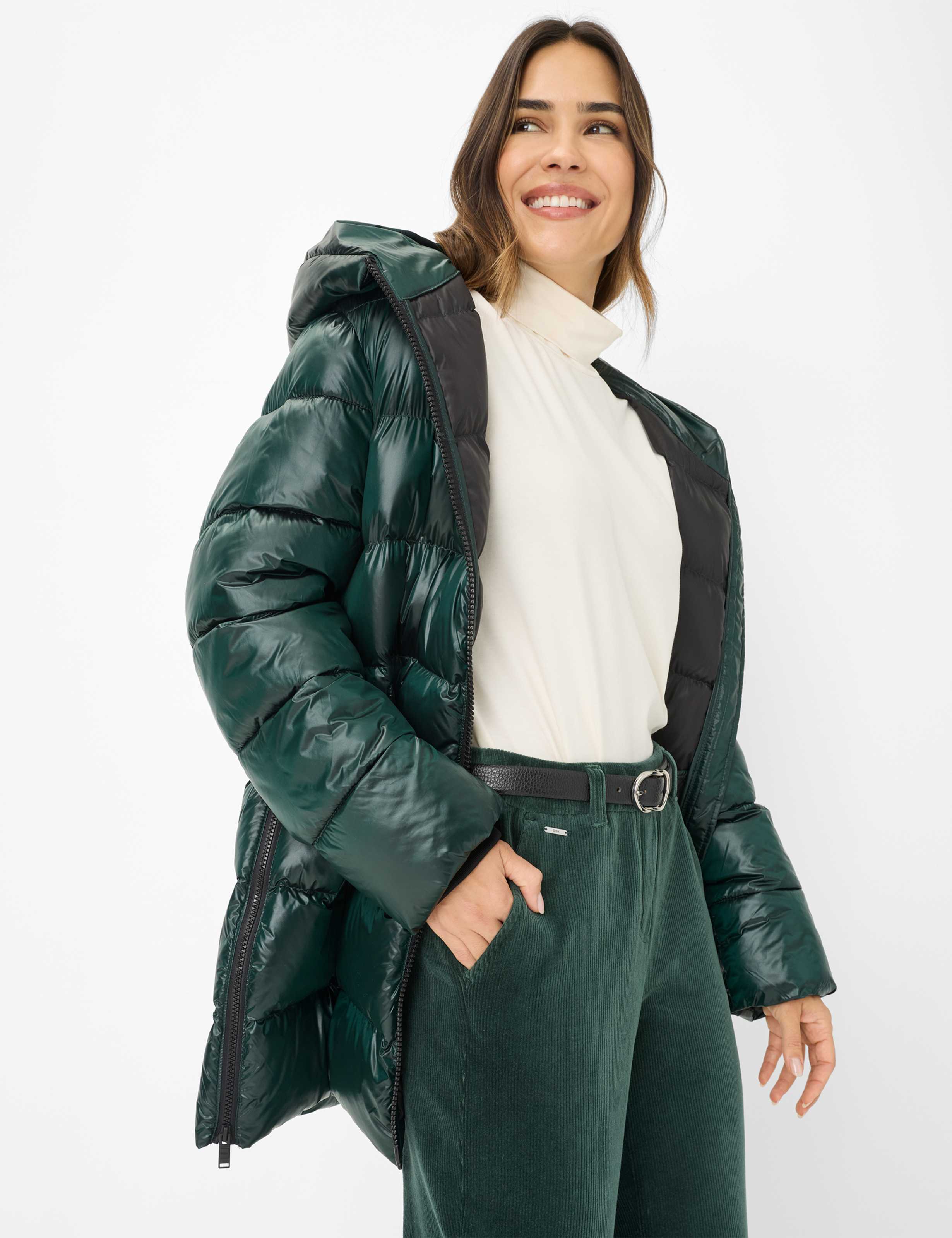 Dame Style MAINE Mørkegrøn Wide Leg Detalje 1