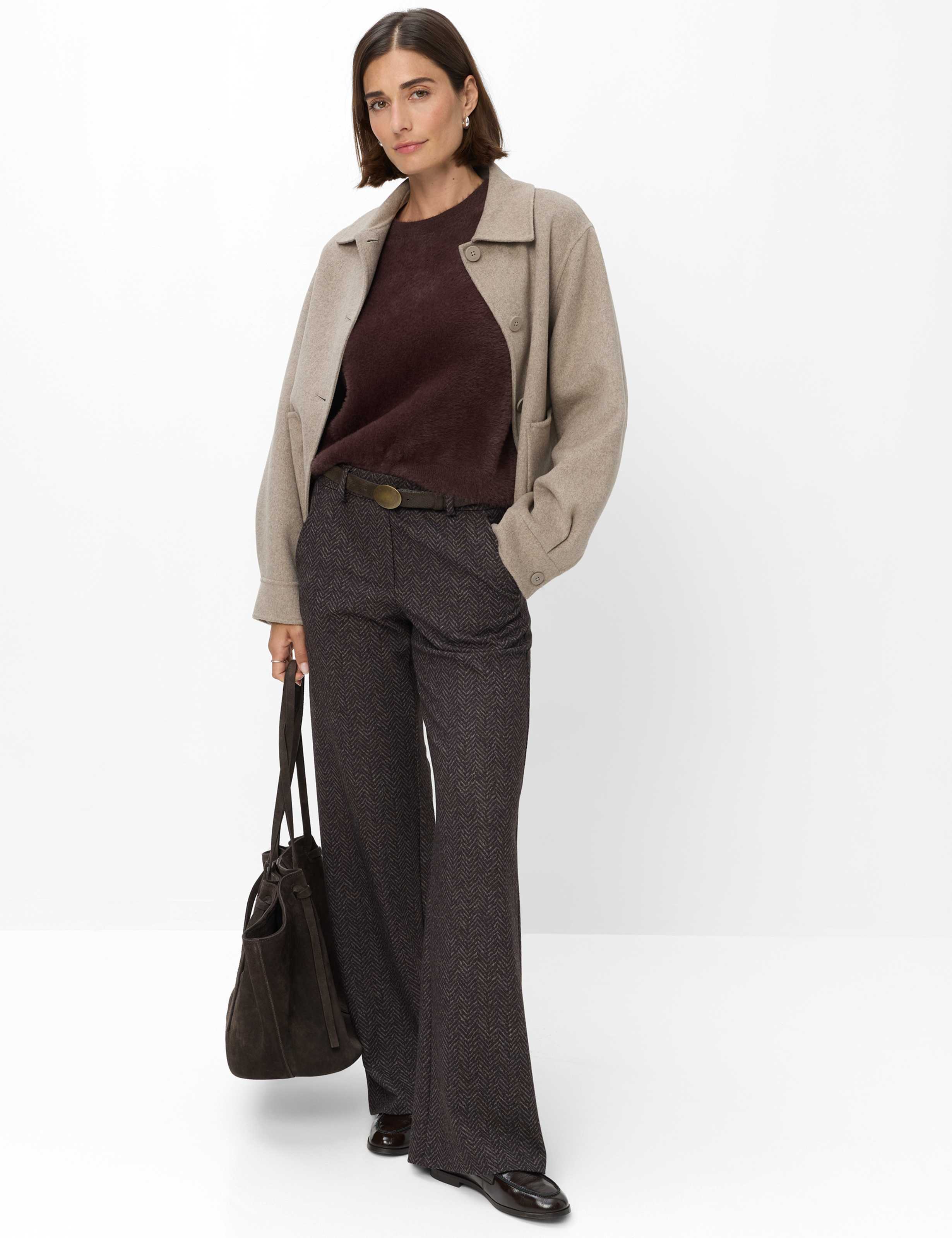 Femme Style MAINE Marron Foncé Wide Leg Tenue du mannequin