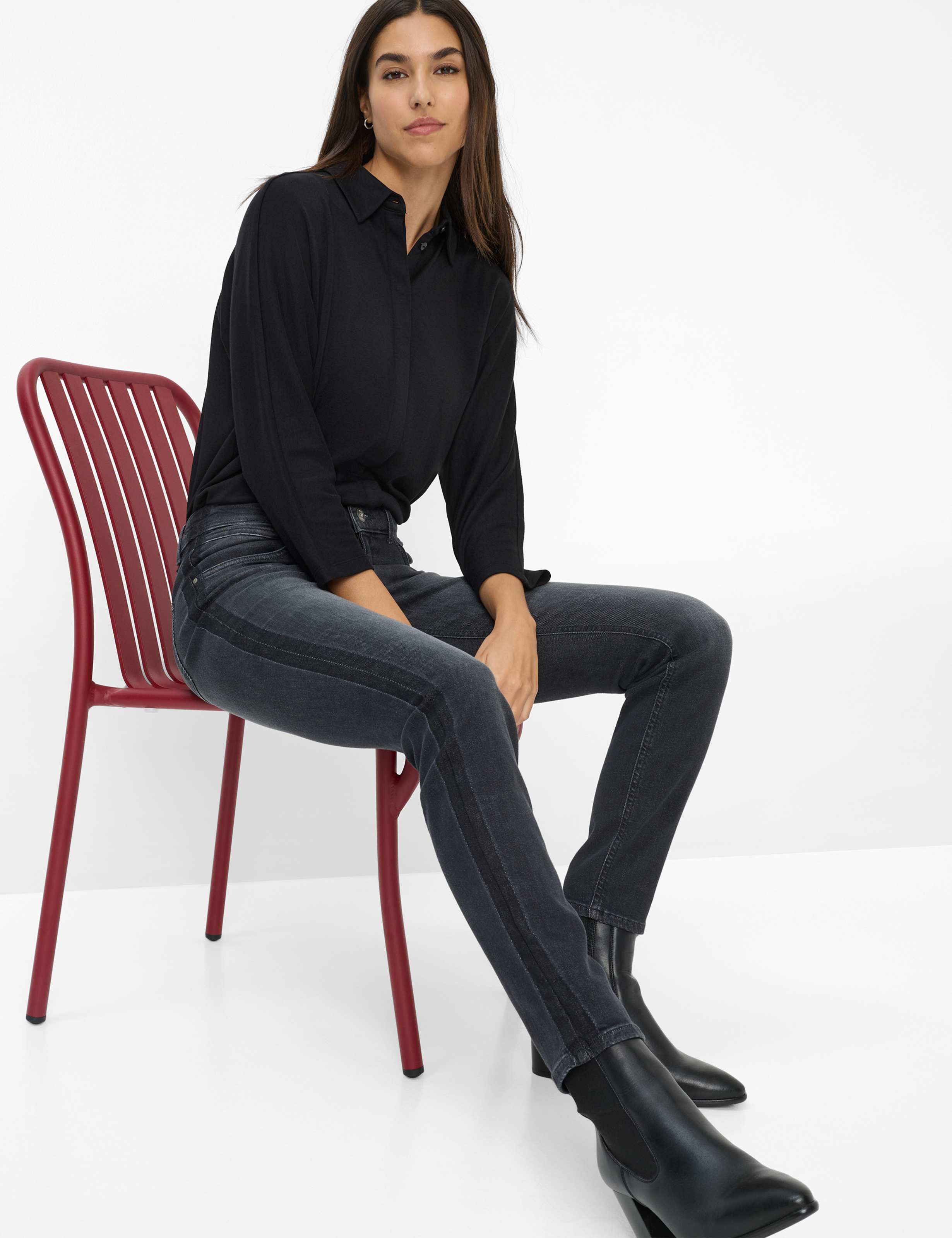 Femme Style SHAKIRA Denim Gris Moyen Slim Fit Détail 1