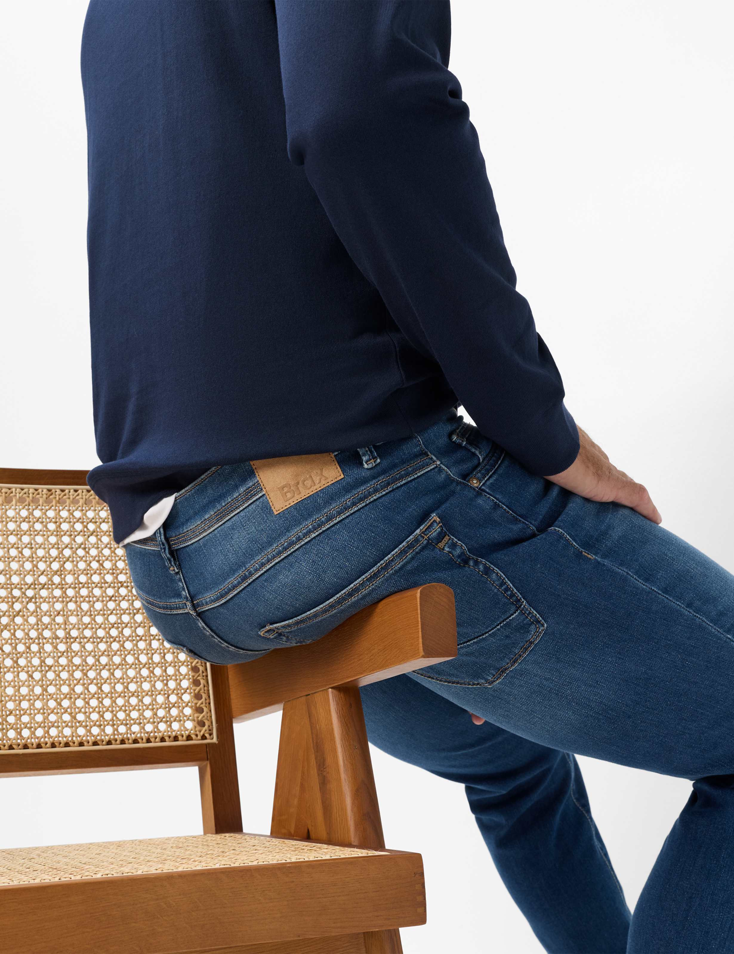 Heren Style CHRIS Denim Blauw Regular Slim Fit Detail 1