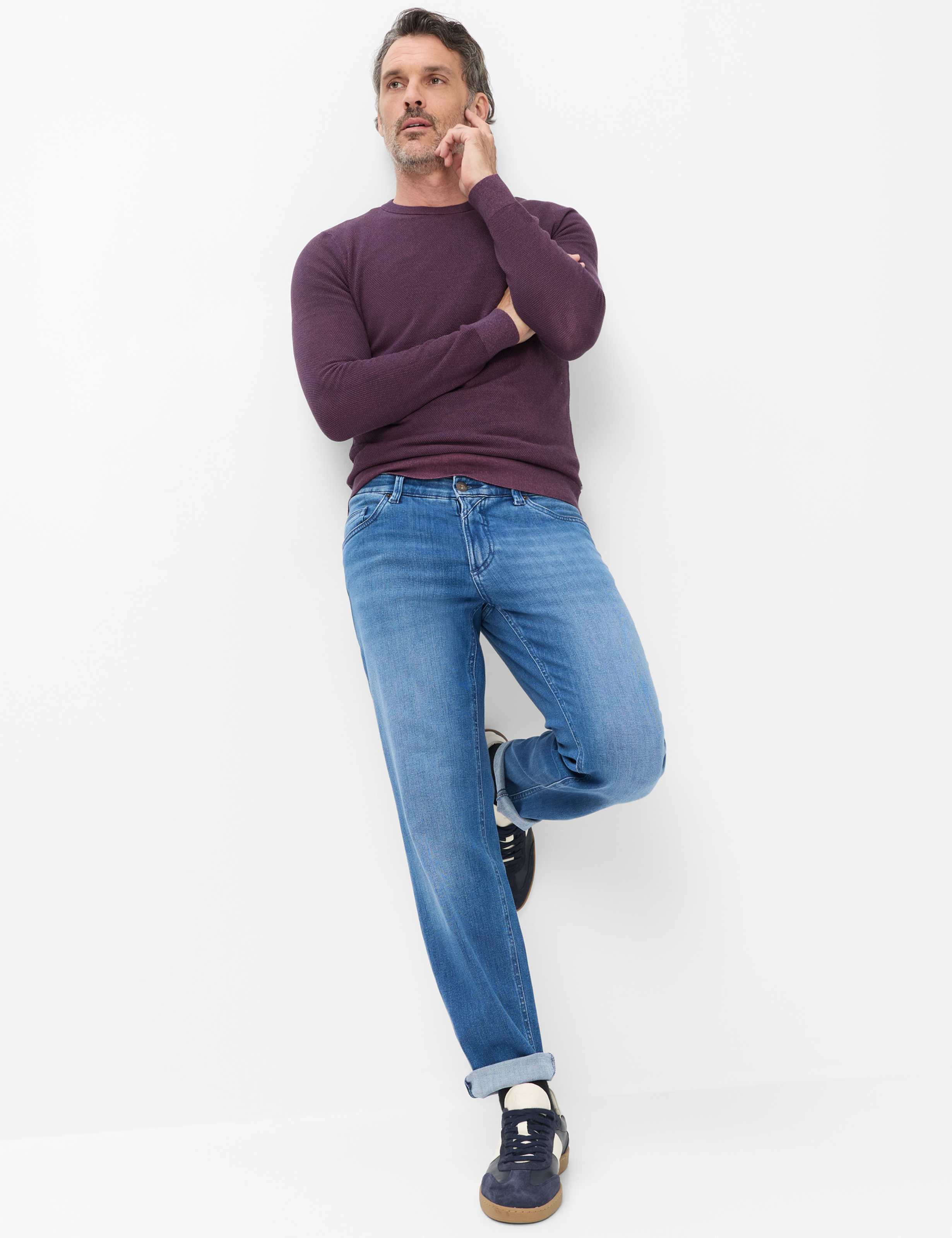 Herren Style LUKE Denim Blau Regular Fit Model Outfit