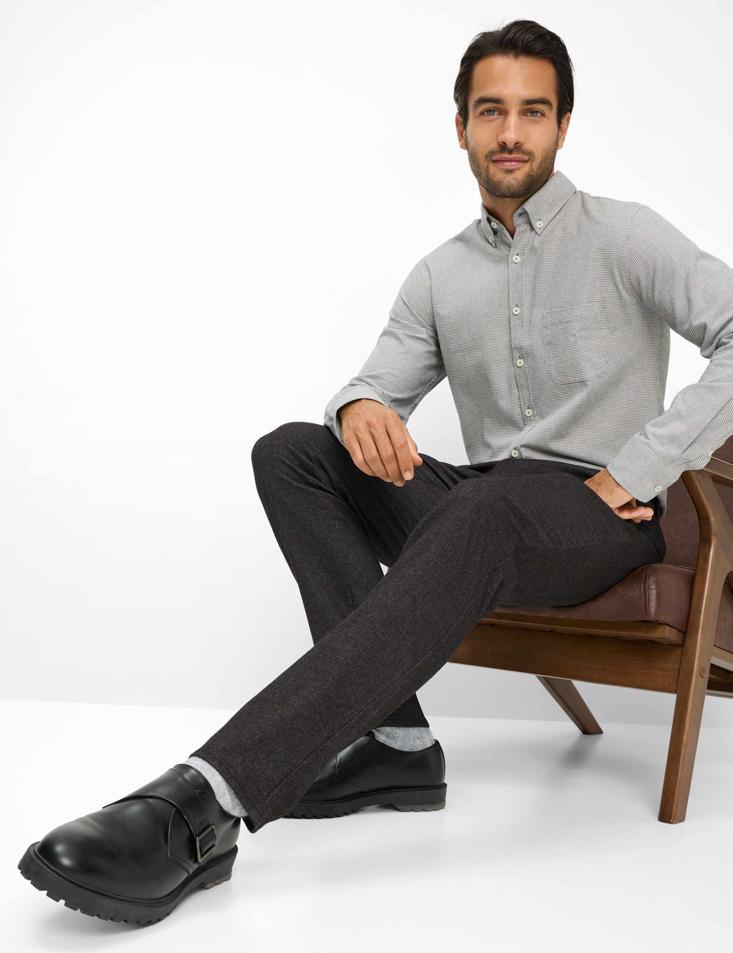 Heren Style FABIO Lichtgrijs Modern Fit Detail 1