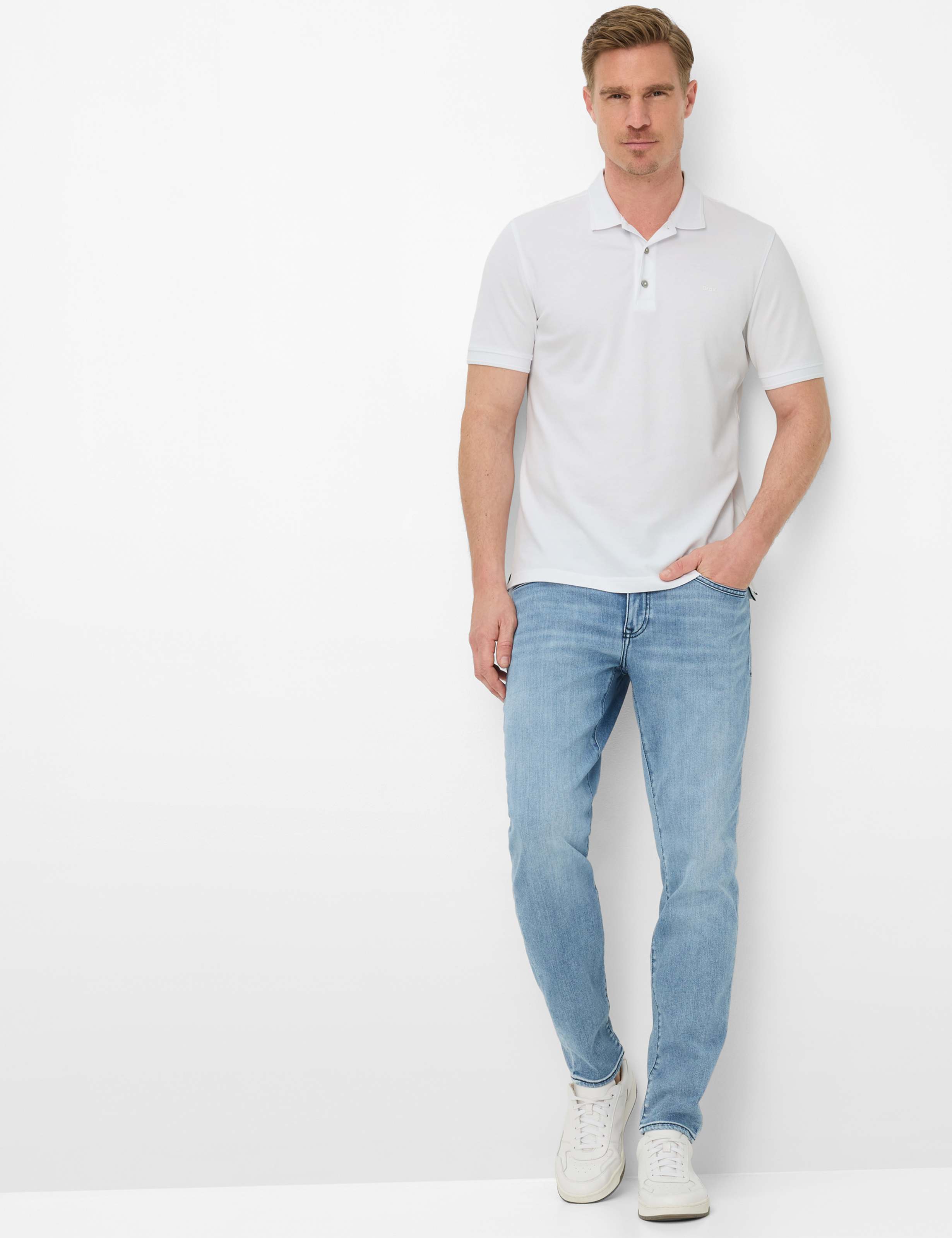 Men Style CHRIS Denim Blue Slim Fit Model Outfit