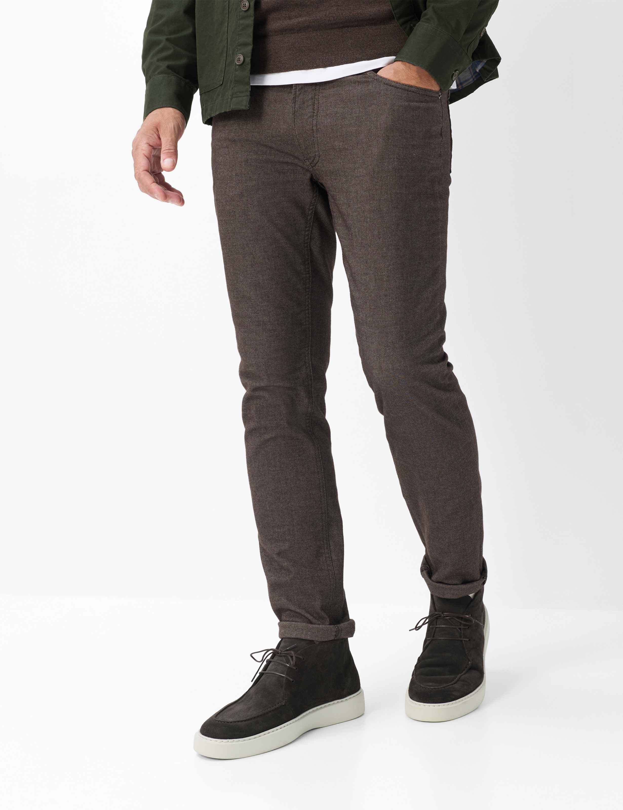 Brax Heren Jeans  Style CHUCK CHOCOLATE, donkerbruin, maat 31/30