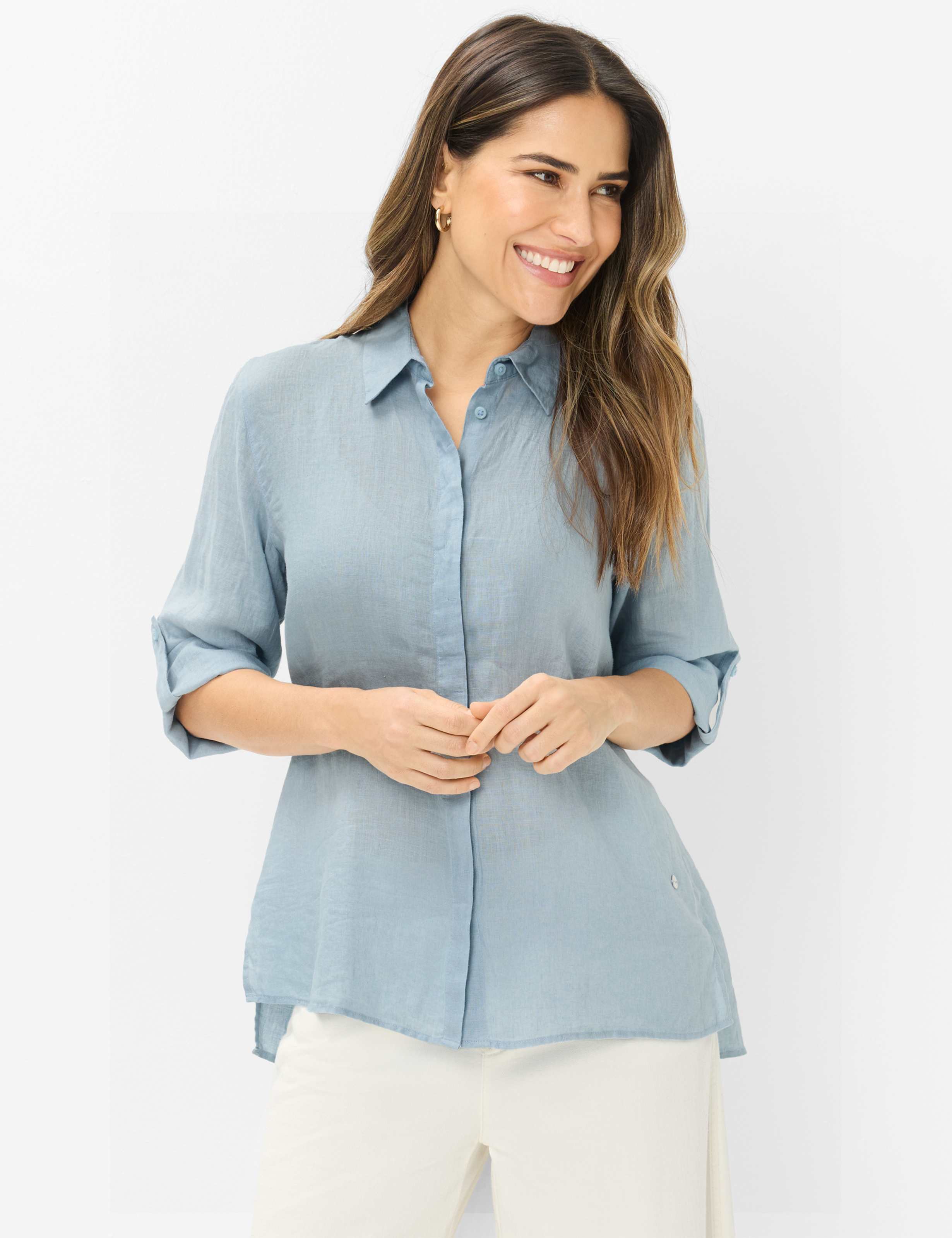 Thumbnail - Brax Damen Hemd Style VICKI vintage blue, hellblau, Gr. 40