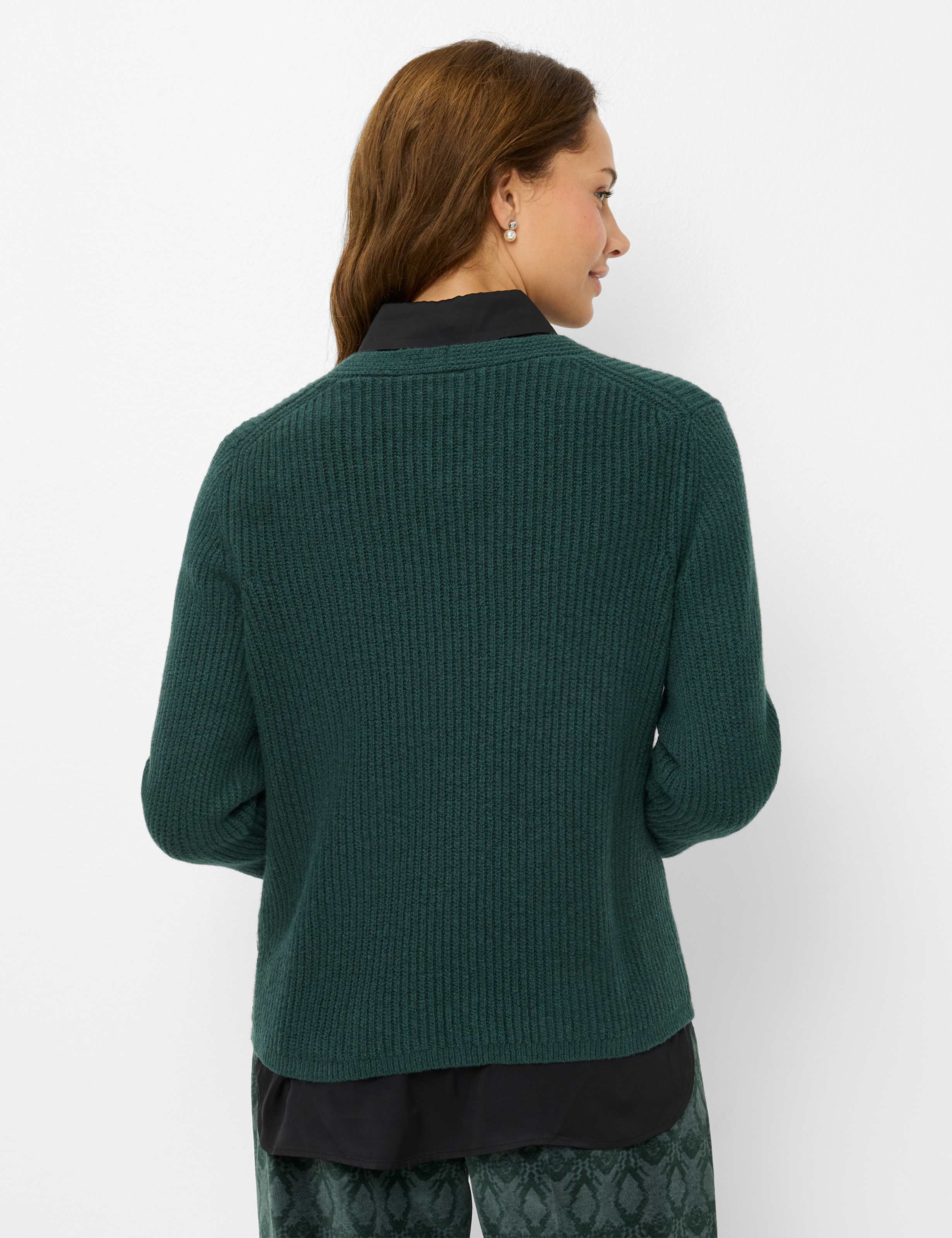 Thumbnail - Brax Damen Strickpullover Style LANA midnight forest, dunkelgrün, Gr. 40