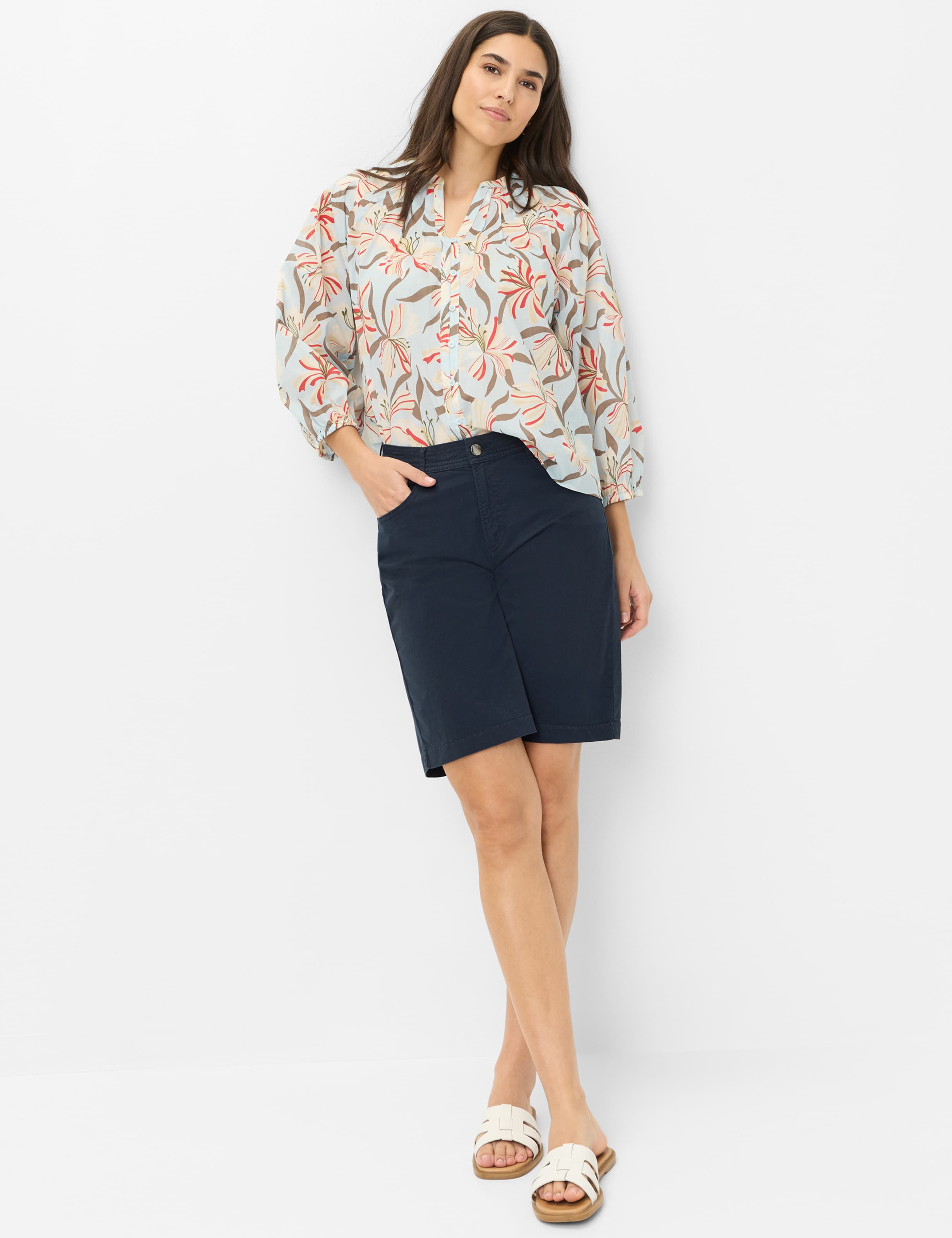 Dames Style MAINE B Donkerblauw Wide Leg Model outfit