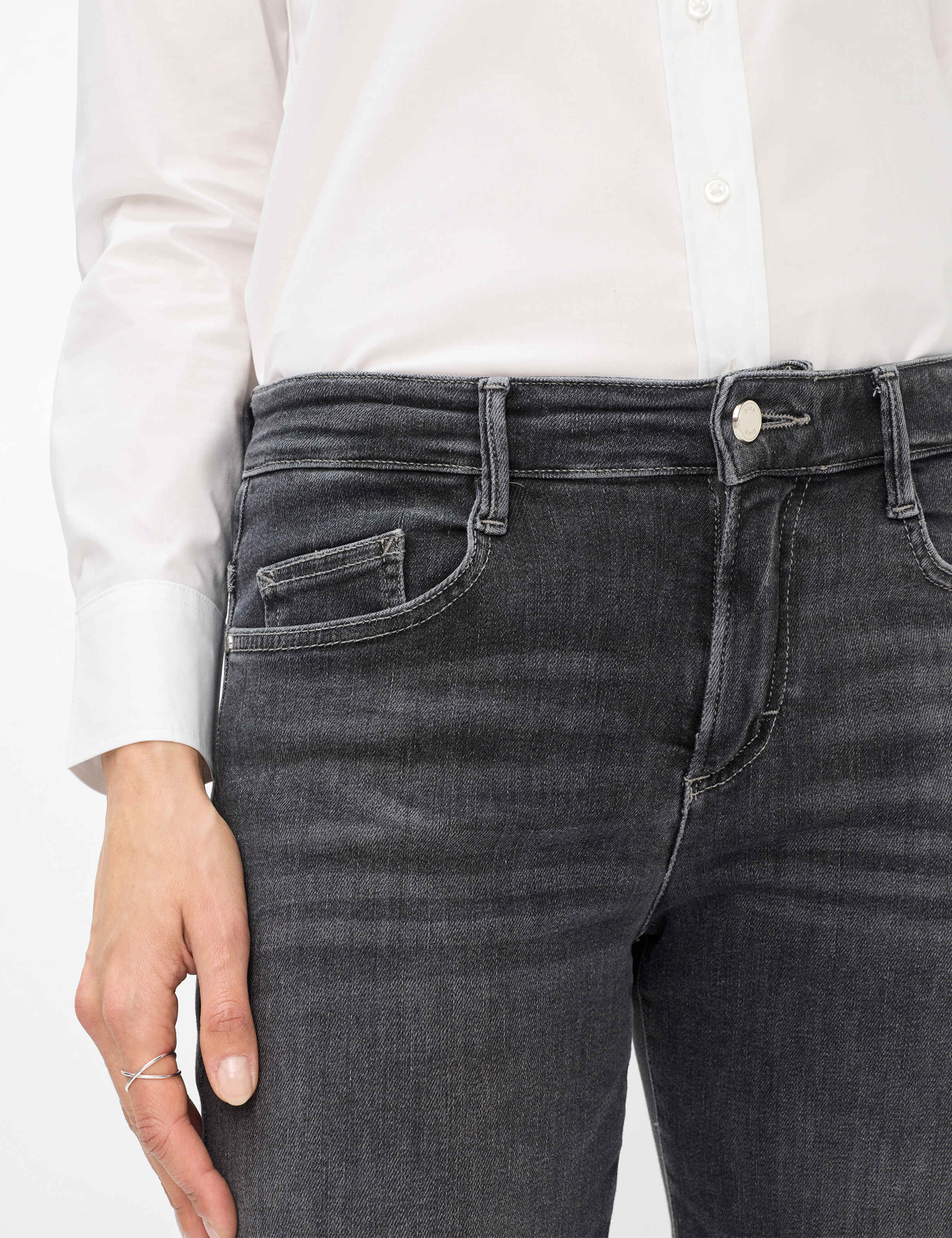 Damen Style MAINE Denim Hellgrau Wide Leg Detail 2