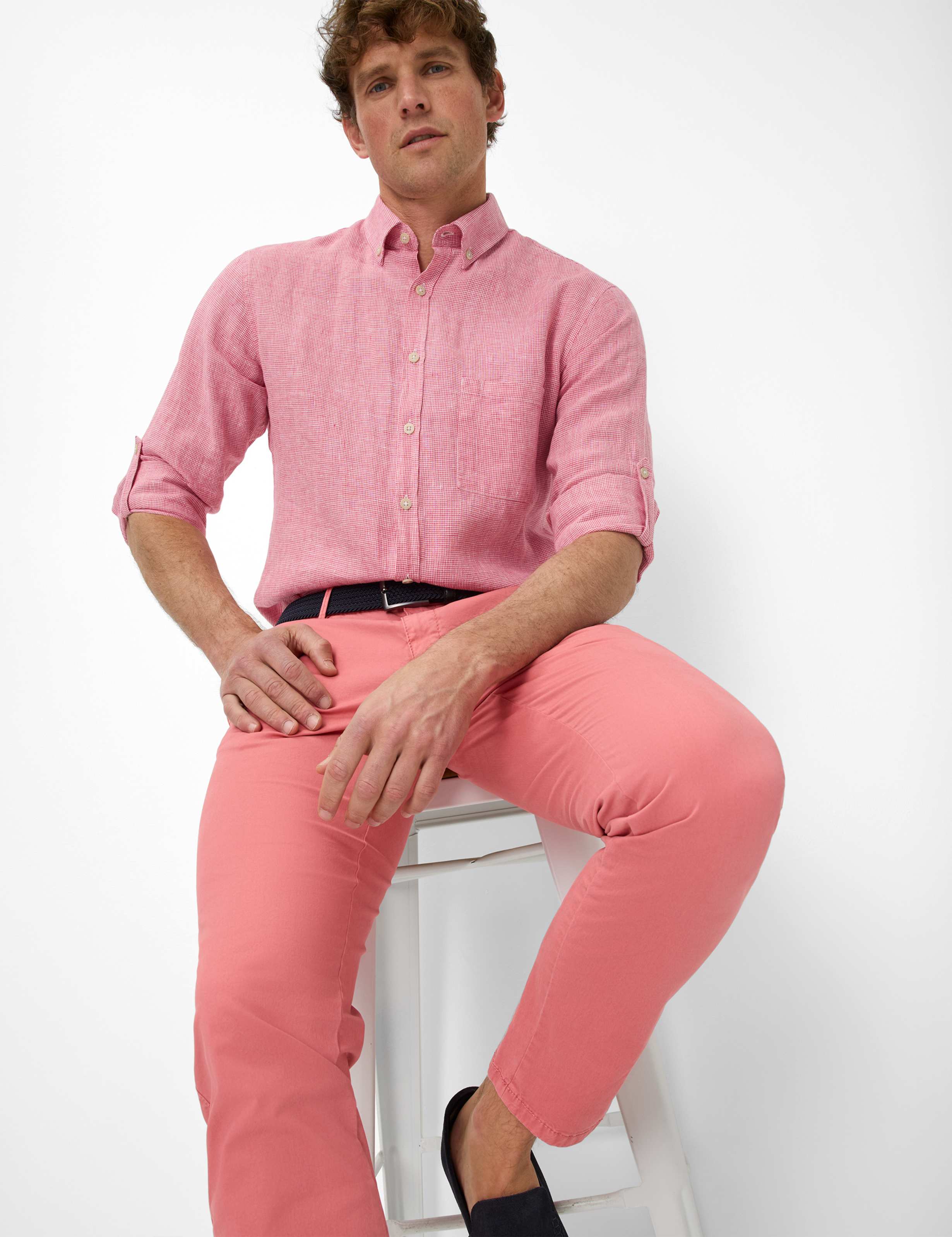 Herre Style SILVIO Lysrød Slim Fit Detalje 1