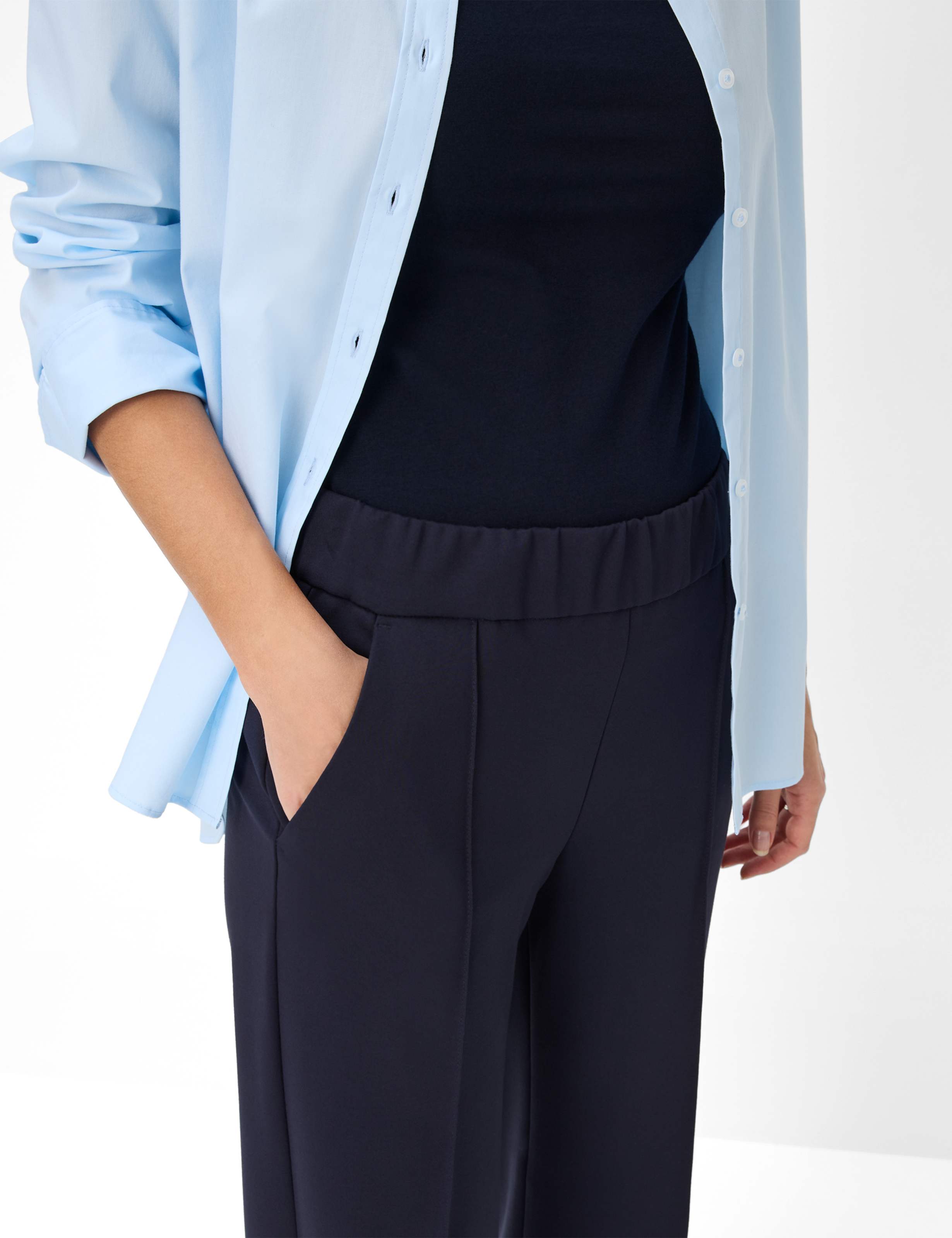 Damen Style MAINE Dunkelblau Wide Leg Detail 2