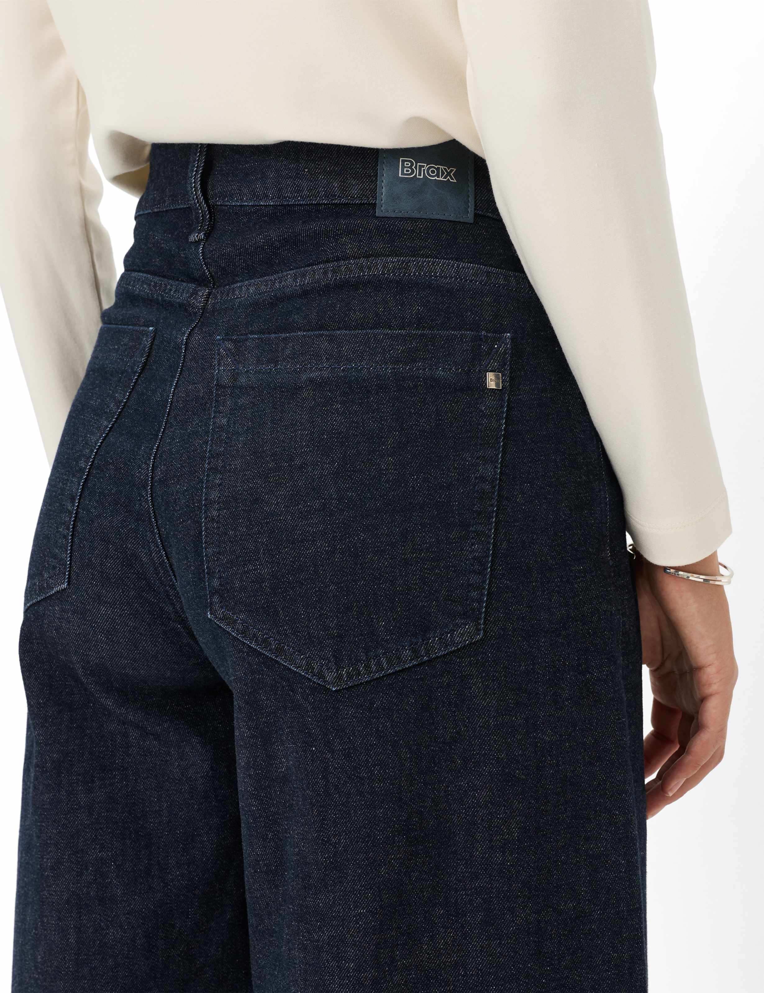 Femme Style MARCH Denim Bleu Foncé Wide Leg Détail 2