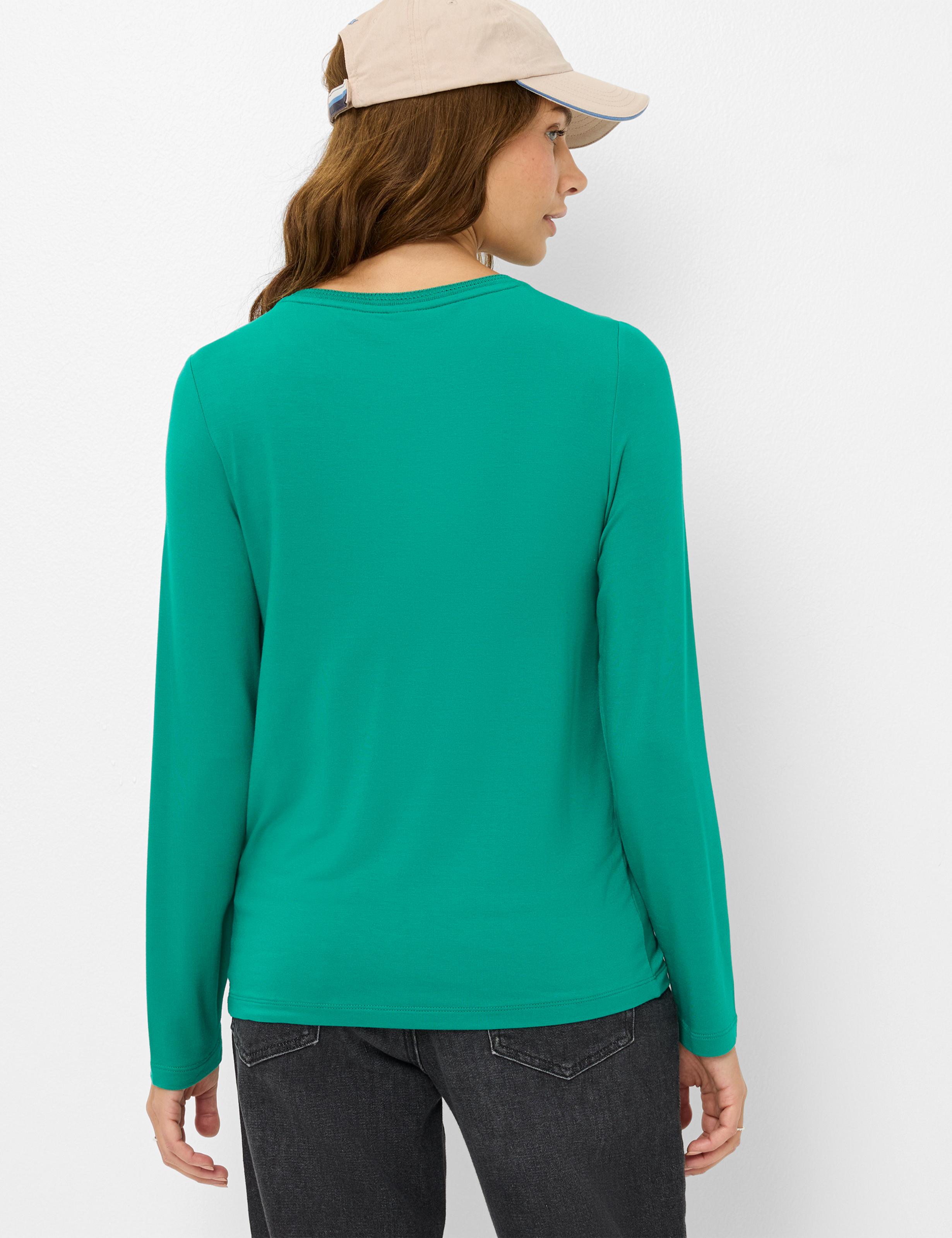 Thumbnail - Brax Damen Sweatshirt Style CARINA L smaragd, grün, Gr. 40