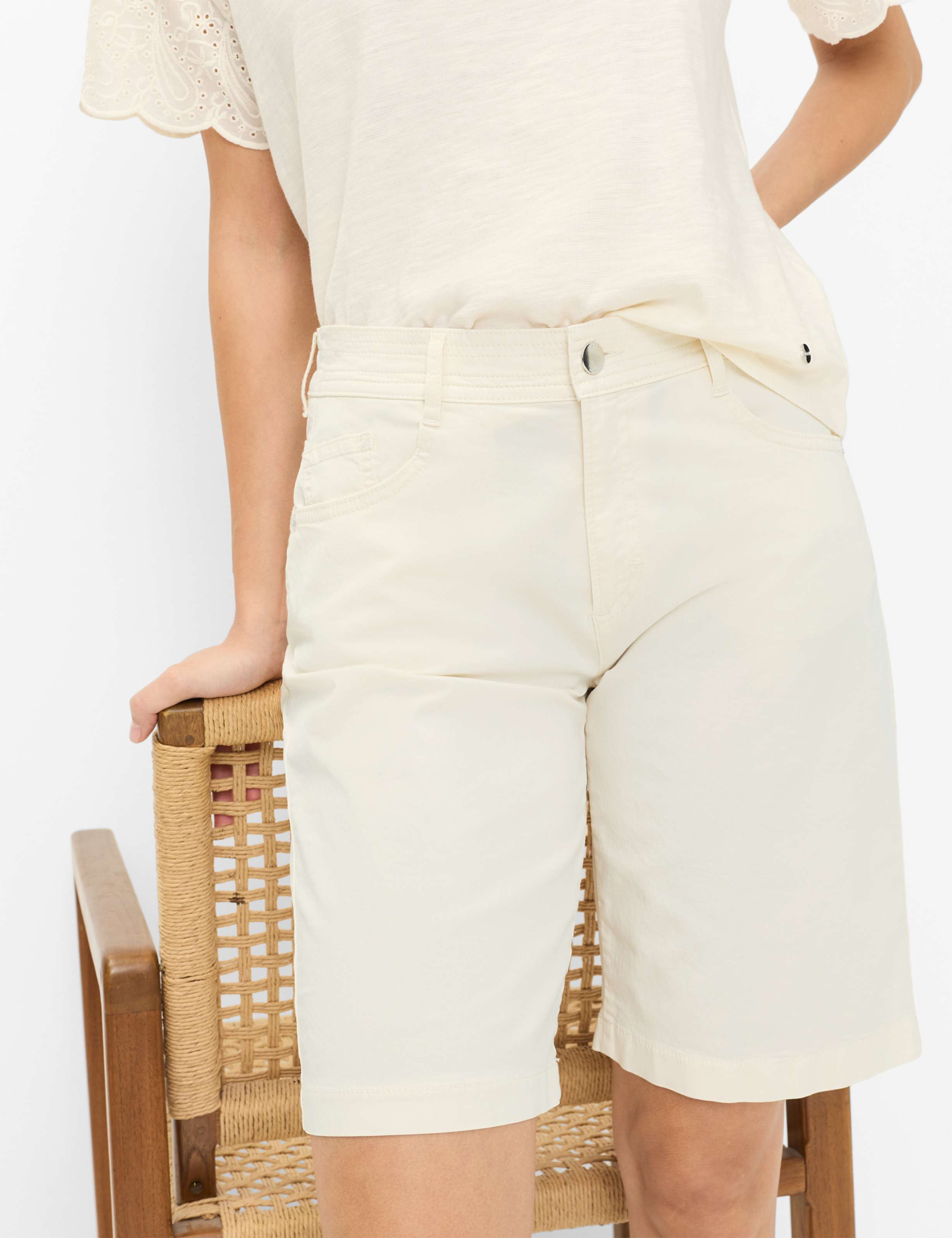Women Style MAINE B Cream White Wide Leg Detail 1