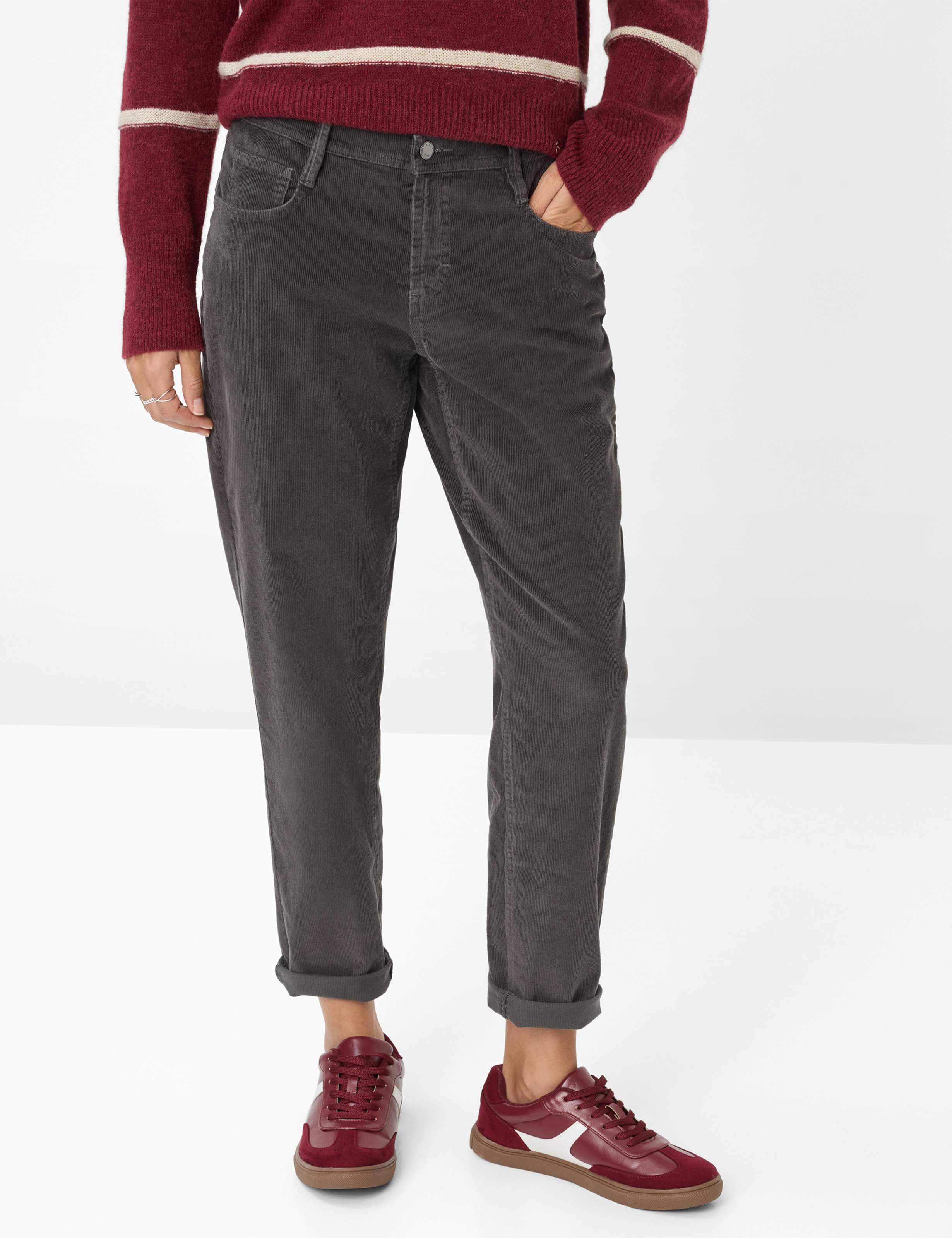 Thumbnail - Brax Damen Cordhose Style MILEY S SHADOW, dunkelgrau, Gr. 42