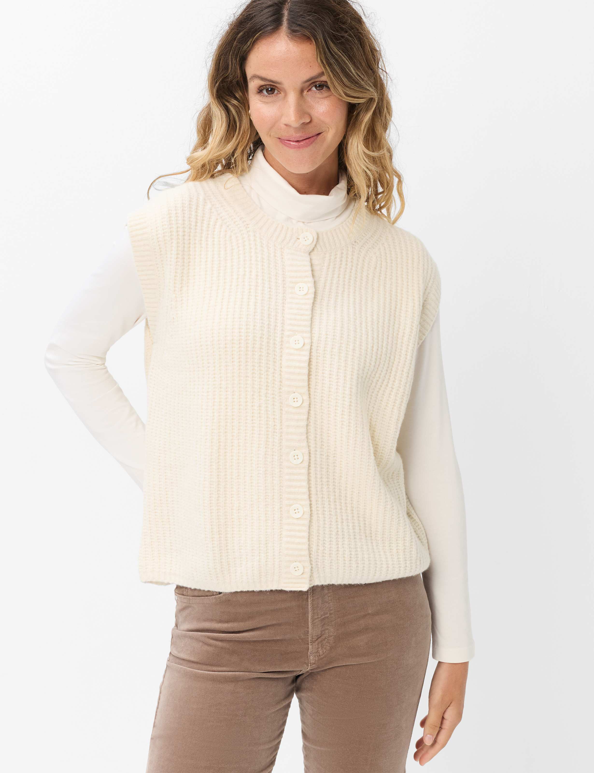 Brax Dames   Style ELISA dark ecru, crèmewit, maat 34