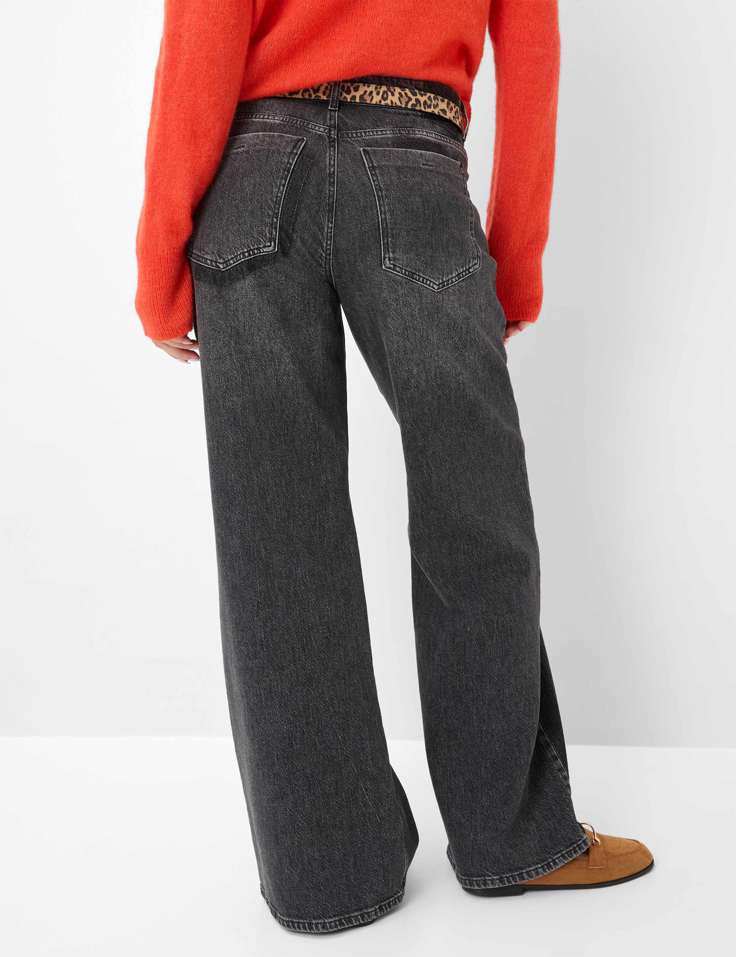 Femme Style MORGAN Denim Gris Foncé Wide Leg Dos mannequin