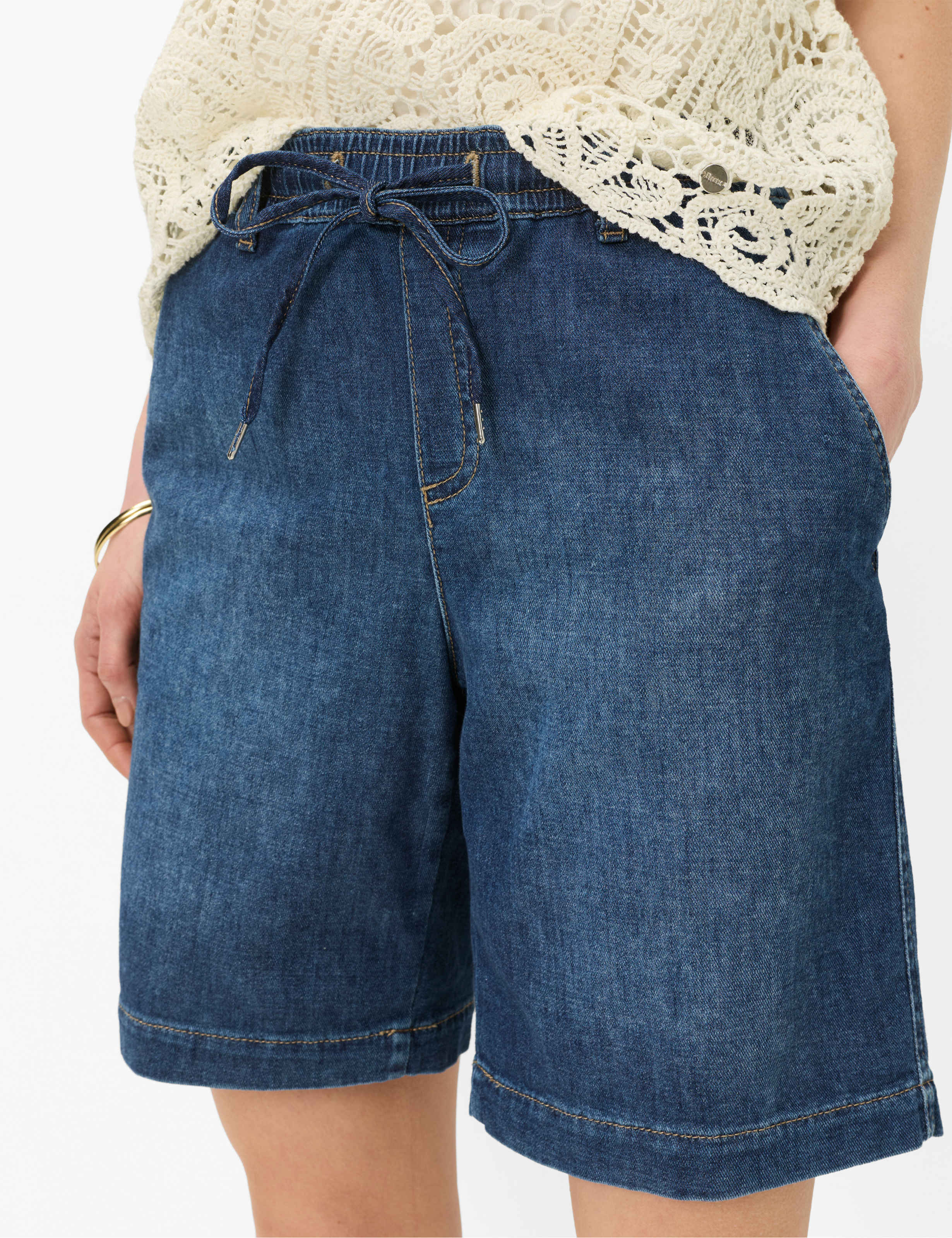 Women Style MAINE B Denim Blue Wide Leg Detail 2