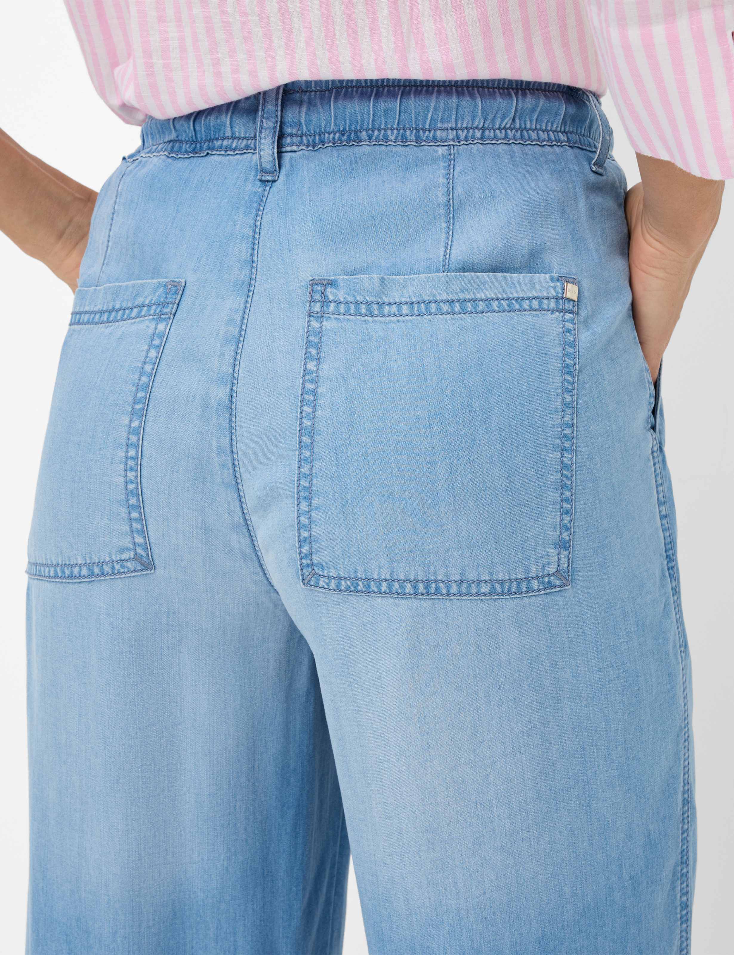 Women Style MAINE Denim Blue Wide Leg Detail 2