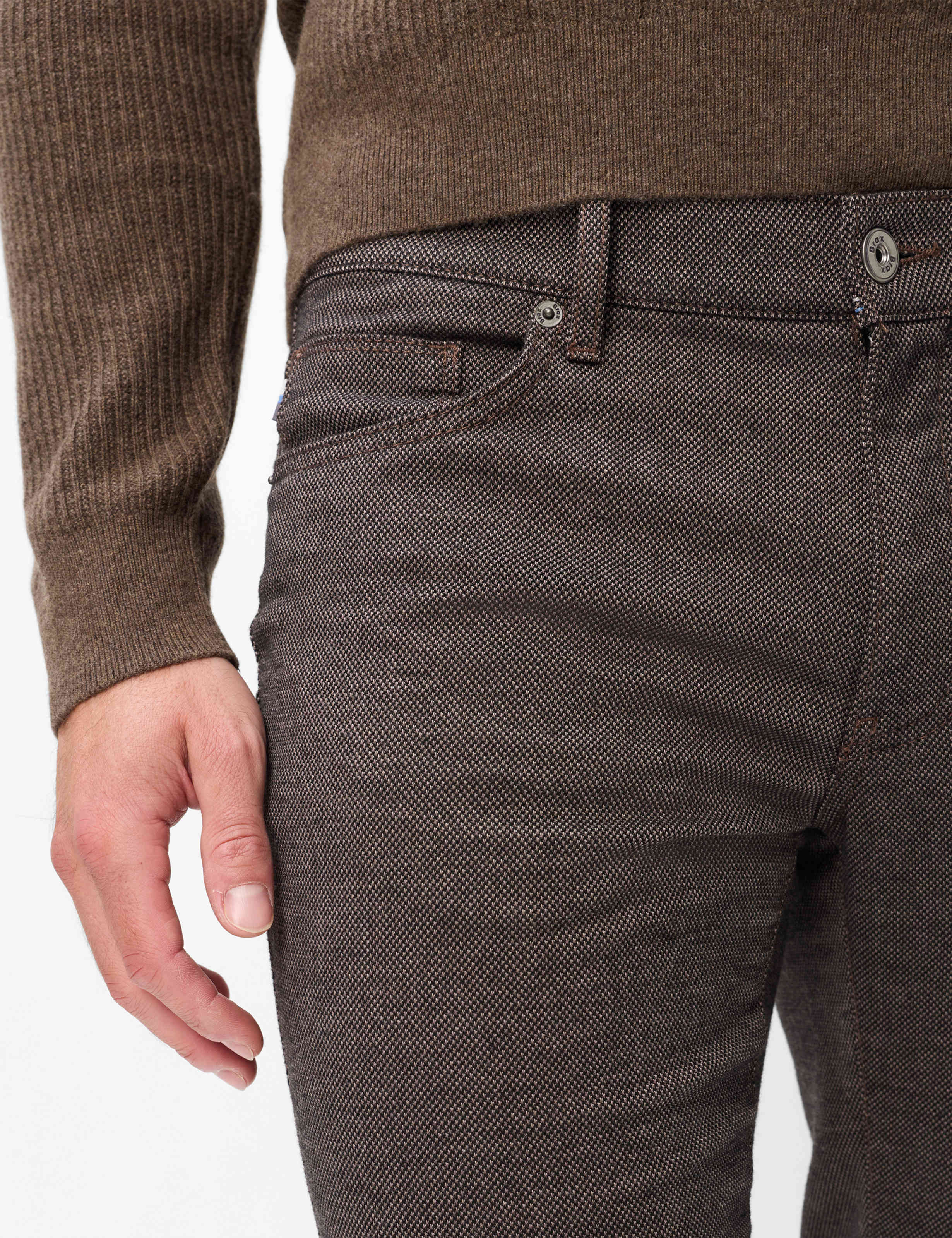 Homme Style CADIZ Marron Foncé Straight Fit Détail 2